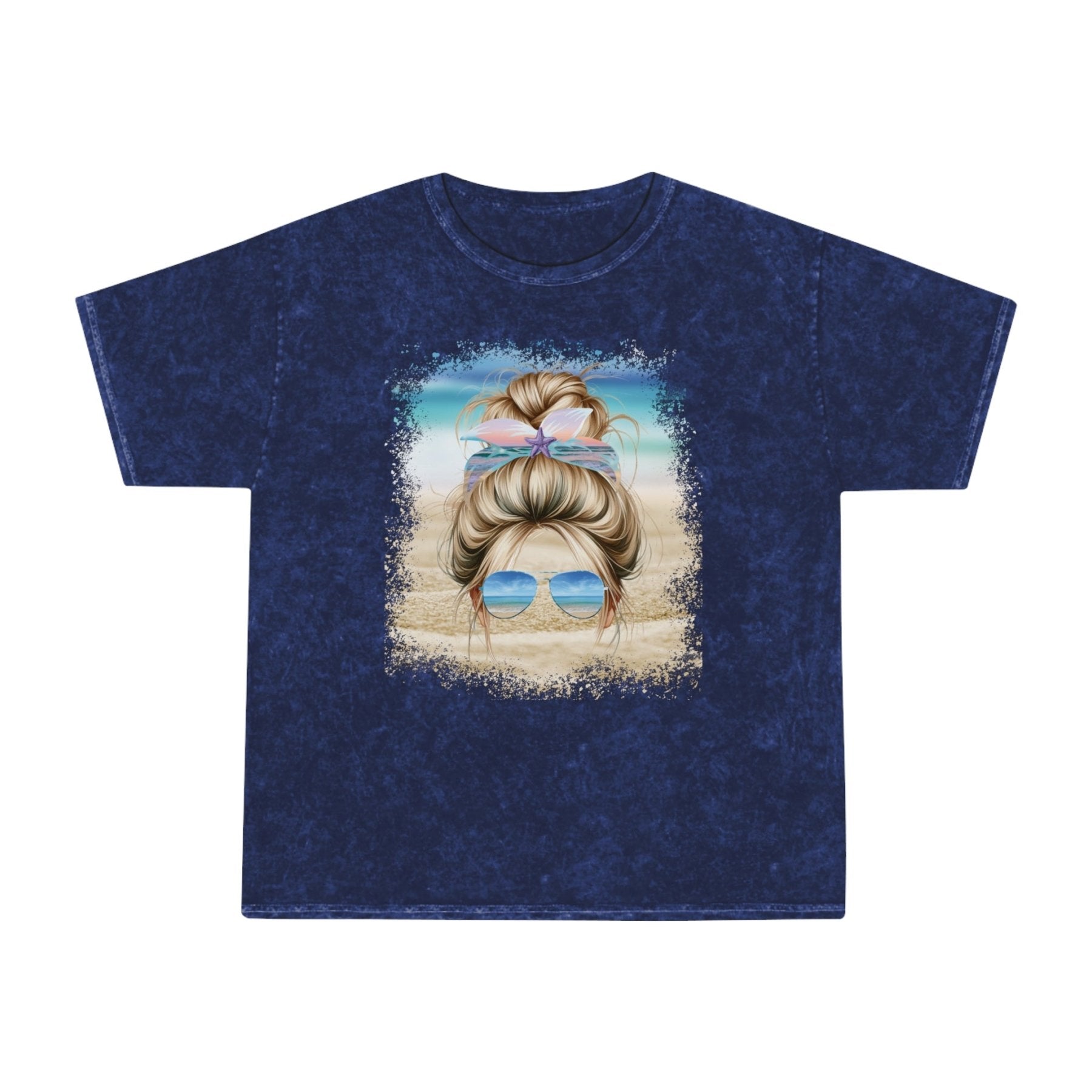 Blond Hair Messy Bun, Unisex Mineral Wash T-Shirt - Janlyn's Crafts