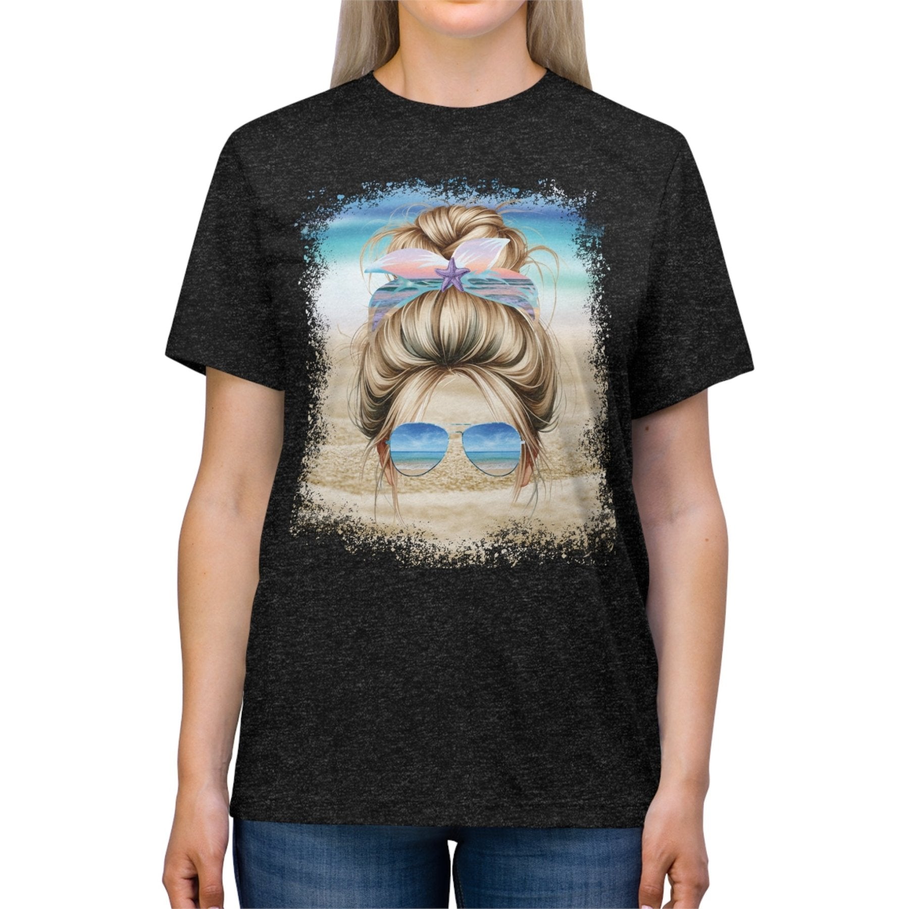 Blond Hair Messy Bun, Unisex Triblend T-Shirt - Janlyn's Crafts