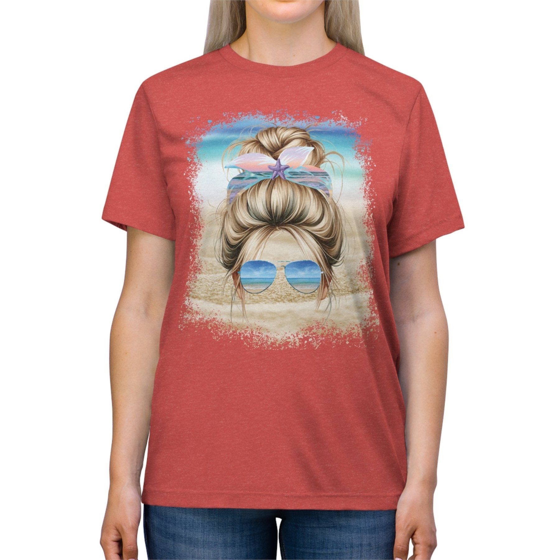 Blond Hair Messy Bun, Unisex Triblend T-Shirt - Janlyn's Crafts