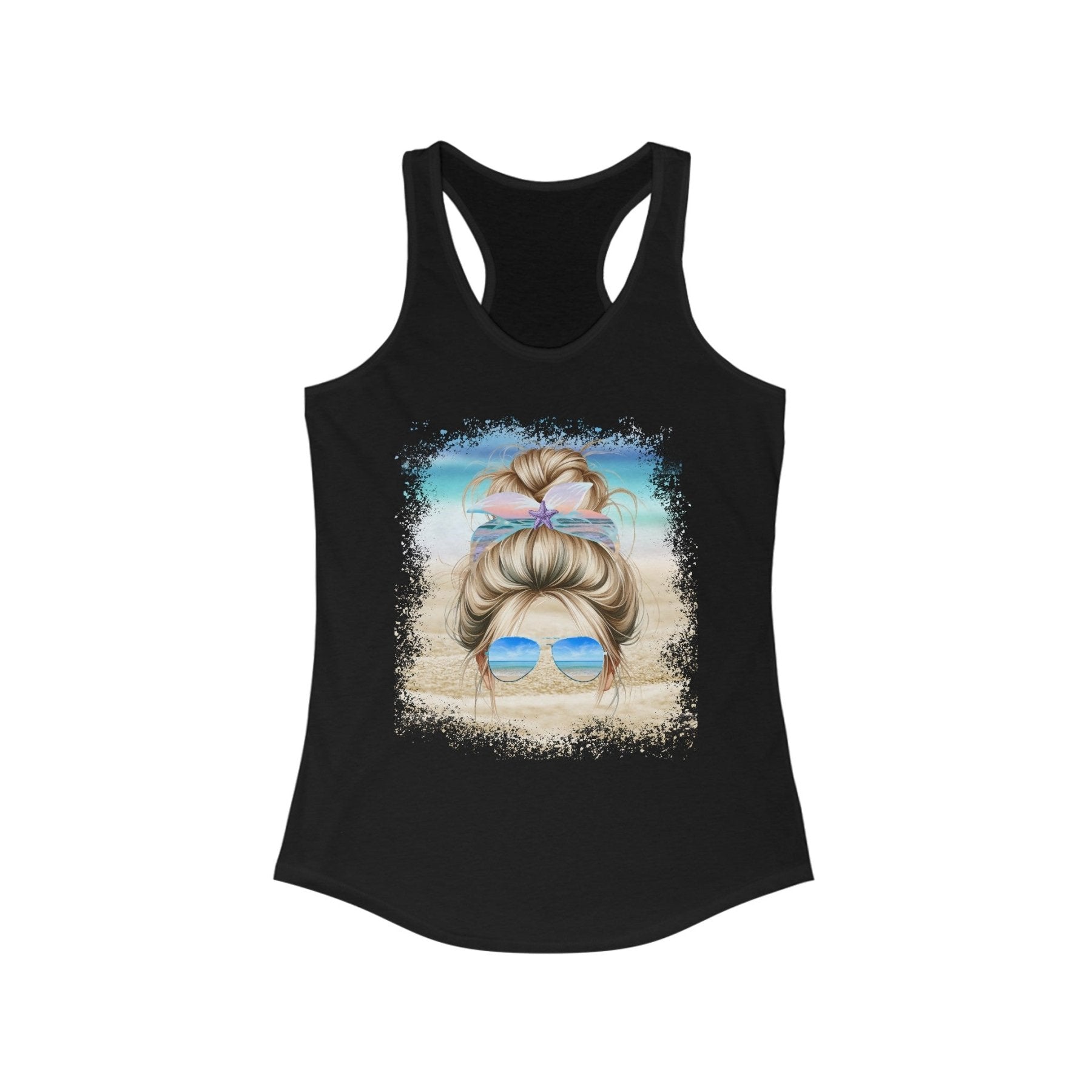 Blond Hair Messy Bun, Women's Ideal Racerback Tank - Janlyn's Crafts