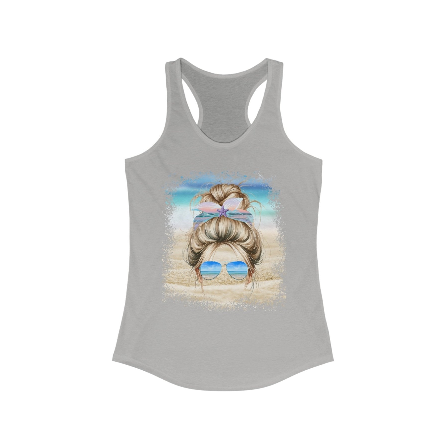 Blond Hair Messy Bun, Women's Ideal Racerback Tank - Janlyn's Crafts