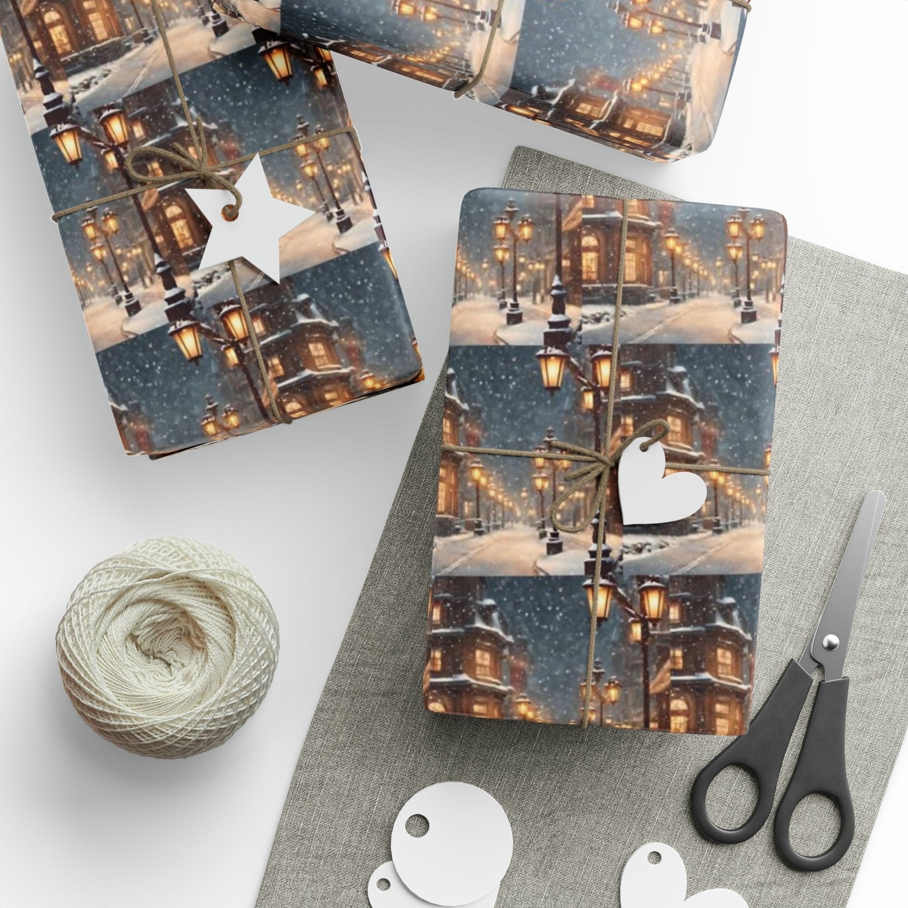 Christmas Wrapping Paper, Vintage Christmas Scene 3 - Janlyn's Crafts