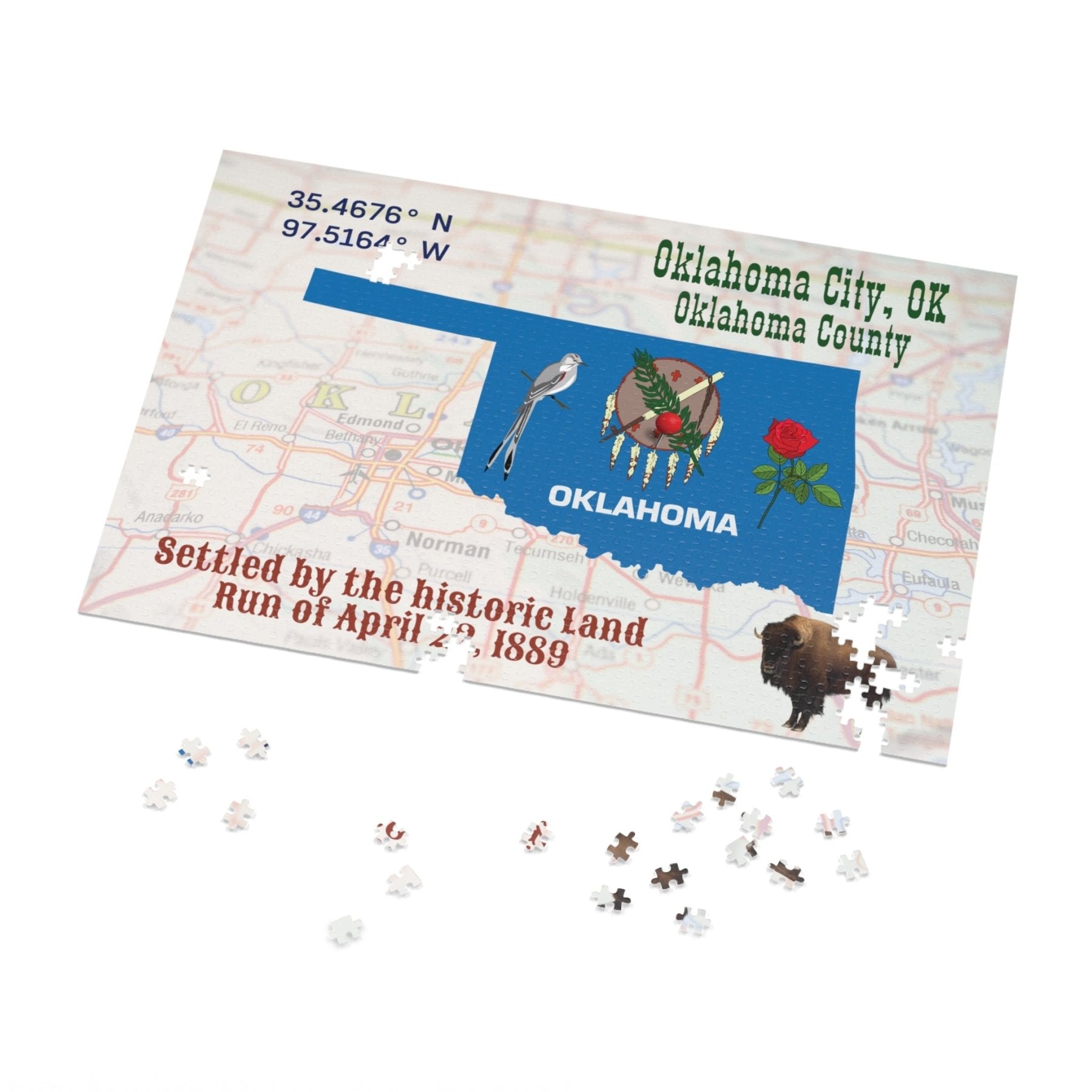 City & State Location Personalized Jigsaw Puzzle, Pictures Shown are Examples - Janlyn's Crafts