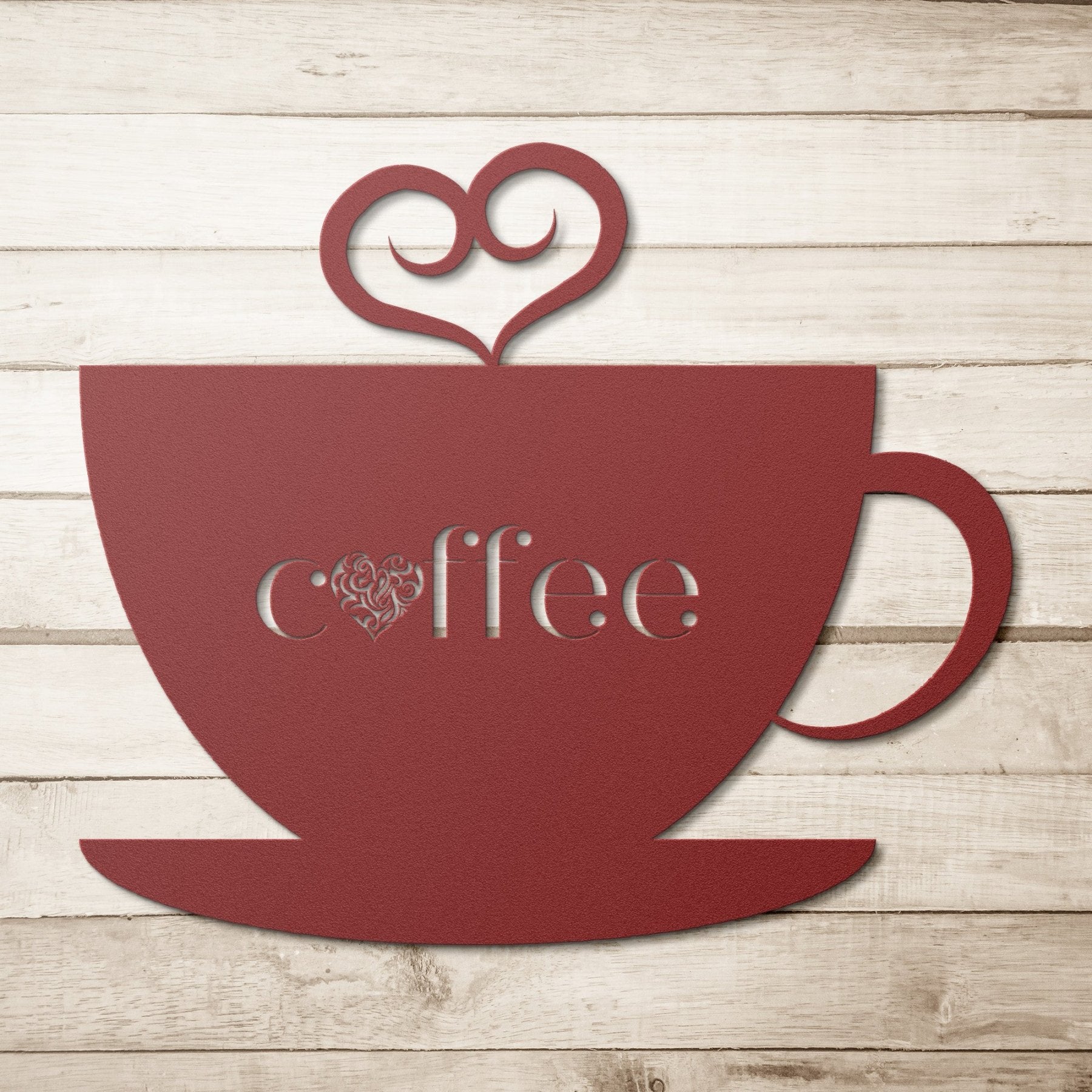 Coffee, Heart Stencil, Metal Sign - Janlyn's Crafts