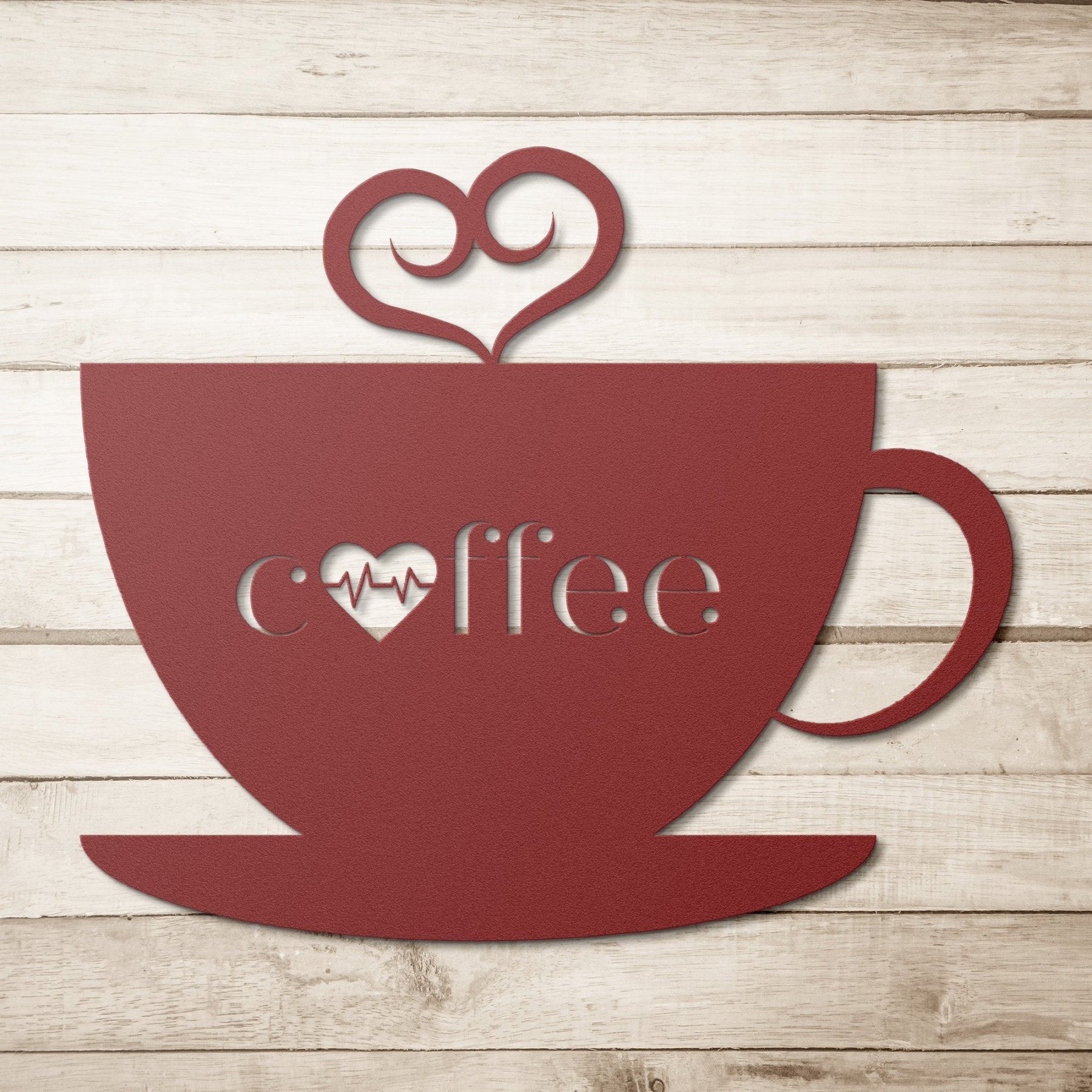 Coffee, Heartbeat, Metal Sign - Janlyn's Crafts