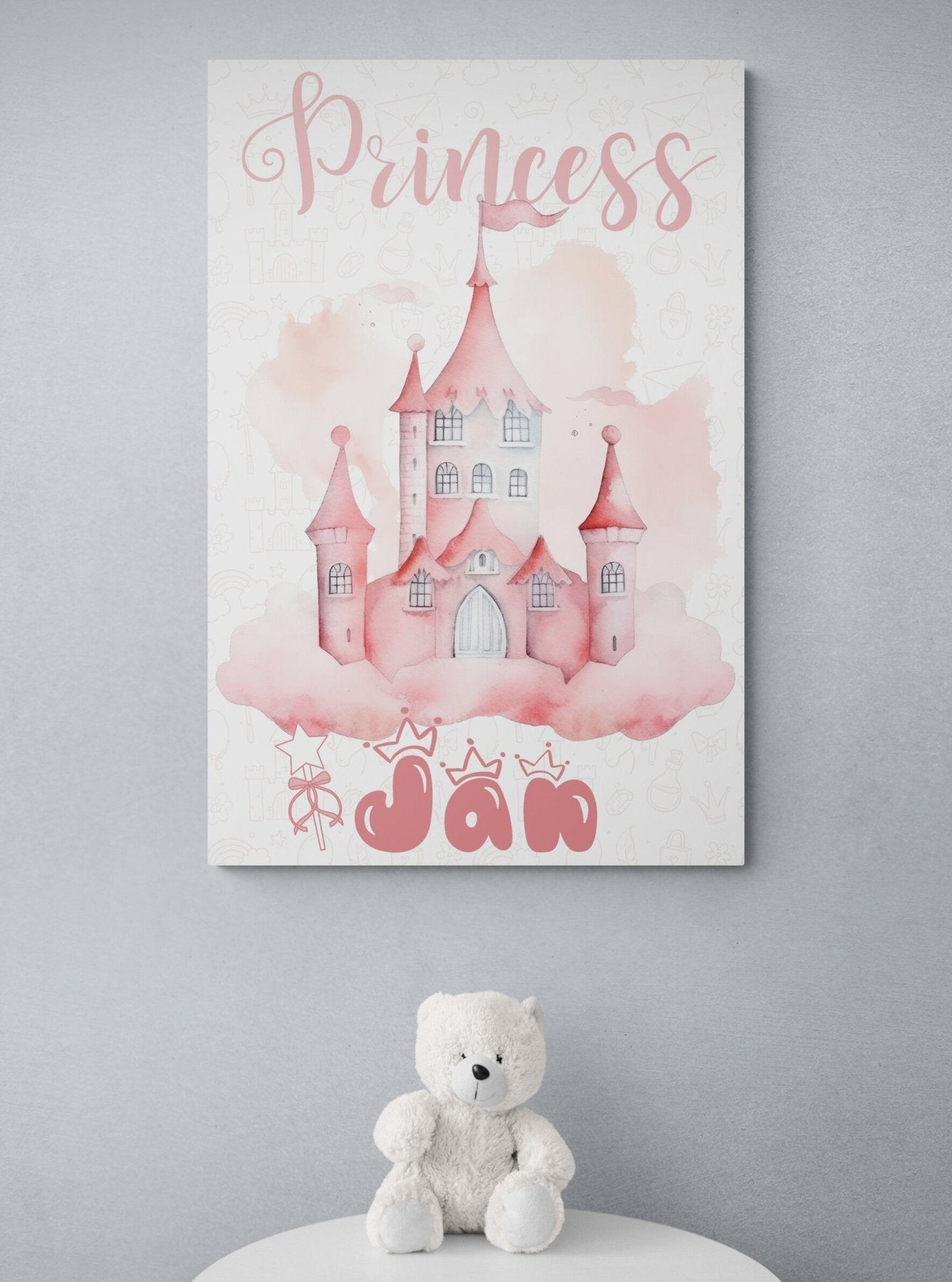 Custom Canvas Princess Wall Art, Princess, Child Room Decor, Nursery Decor, Girl Customizable | Janlyn's Crafts