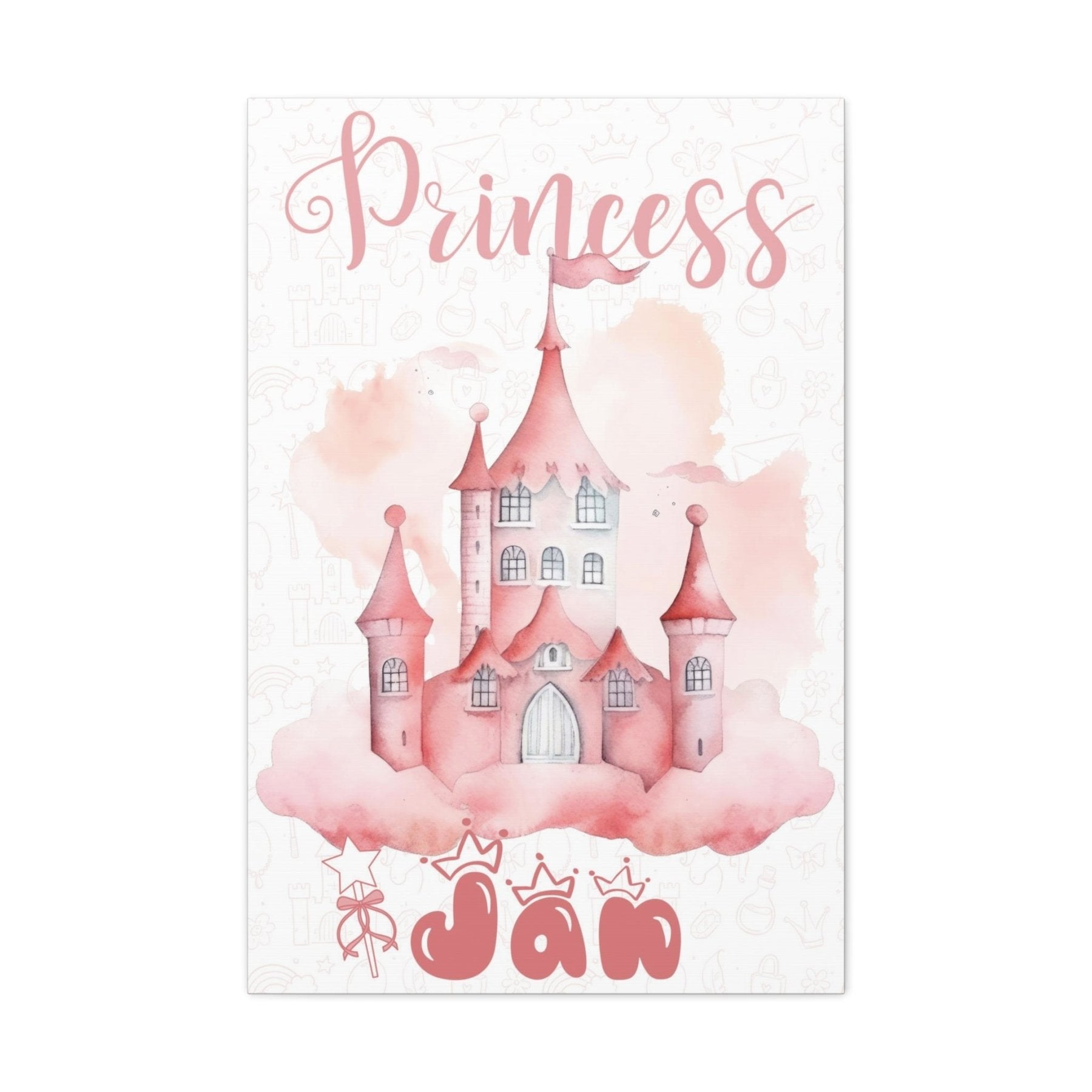 Custom Canvas Princess Wall Art, Princess, Child Room Decor, Nursery Decor, Girl Customizable | Janlyn's Crafts