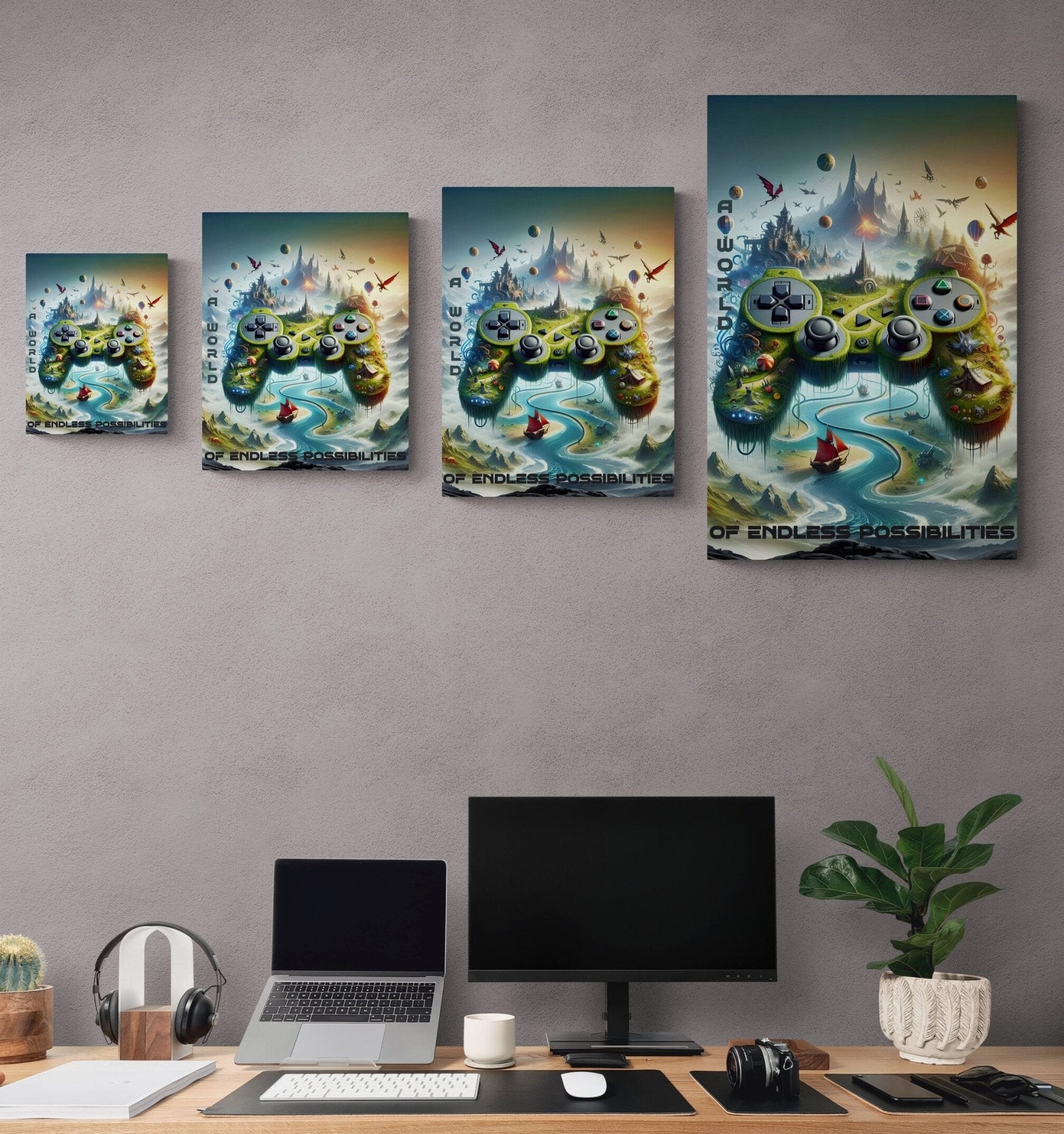 Custom Poster Gaming Wall Art Vertical, Game Room, Gaming, Game Controller Customizable (Blank) | Janlyn's Crafts