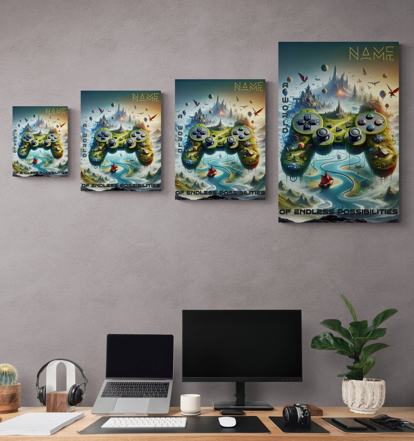 Custom Poster Gaming Wall Art Vertical, Game Room, Gaming, Game Controller Customizable (Name) | Janlyn's Crafts