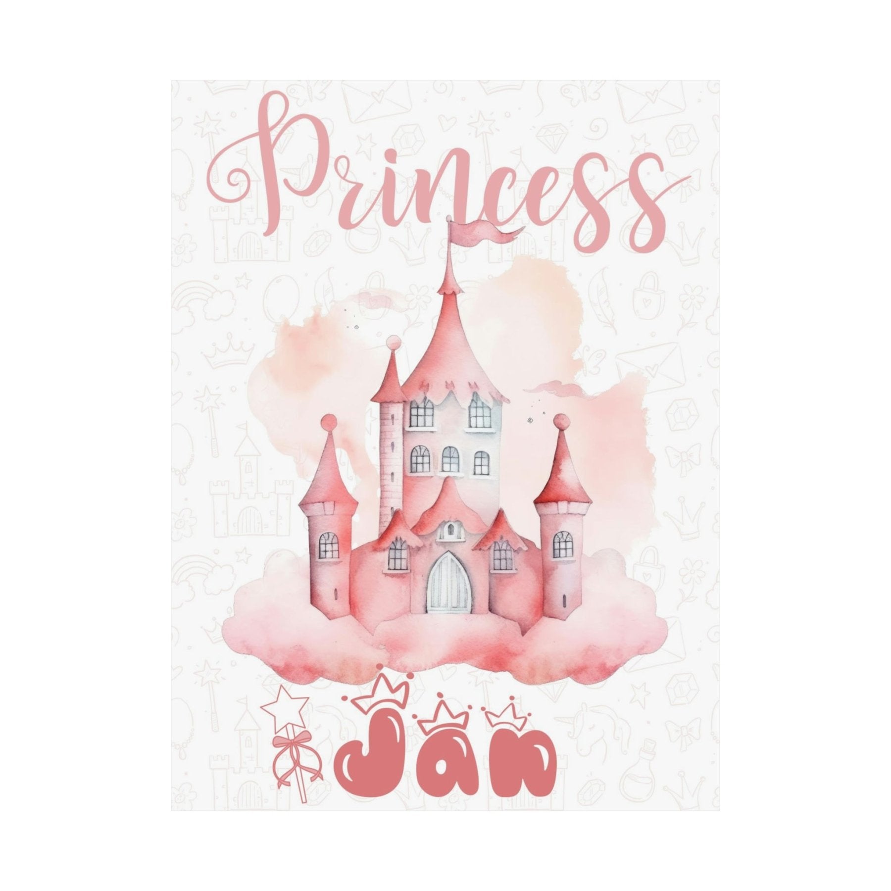 Custom Poster Princess Wall Art, Princess, Child Room Decor, Nursery Decor, Girl Customizable | Janlyn's Crafts