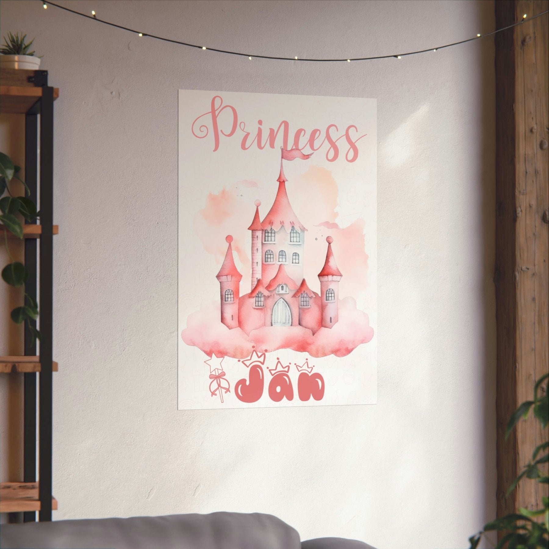 Custom Poster Princess Wall Art, Princess, Child Room Decor, Nursery Decor, Girl Customizable | Janlyn's Crafts