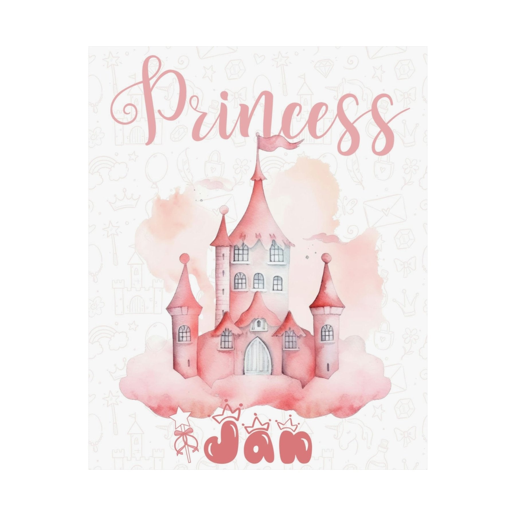 Custom Poster Princess Wall Art, Princess, Child Room Decor, Nursery Decor, Girl Customizable | Janlyn's Crafts