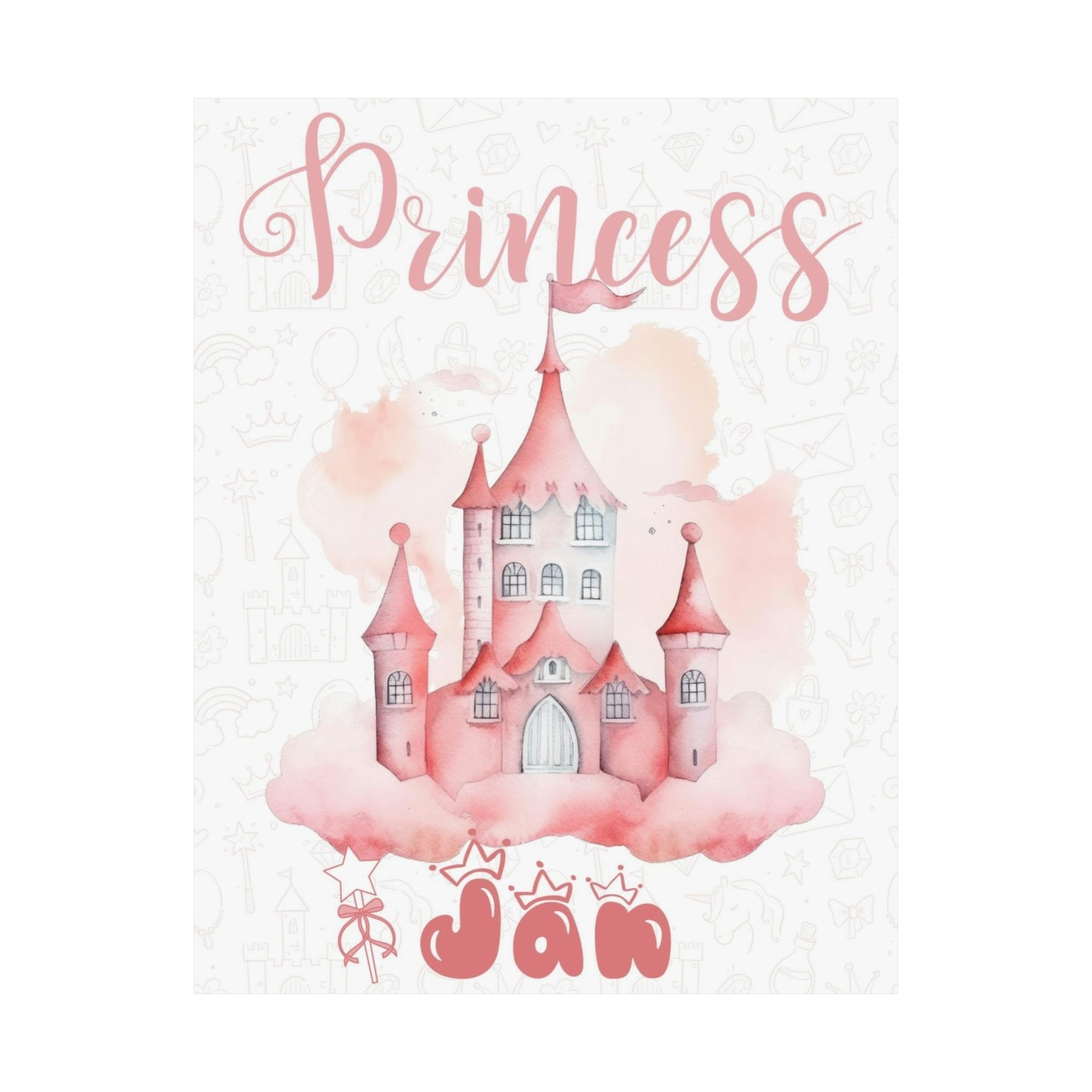 Custom Poster Princess Wall Art, Princess, Child Room Decor, Nursery Decor, Girl Customizable | Janlyn's Crafts