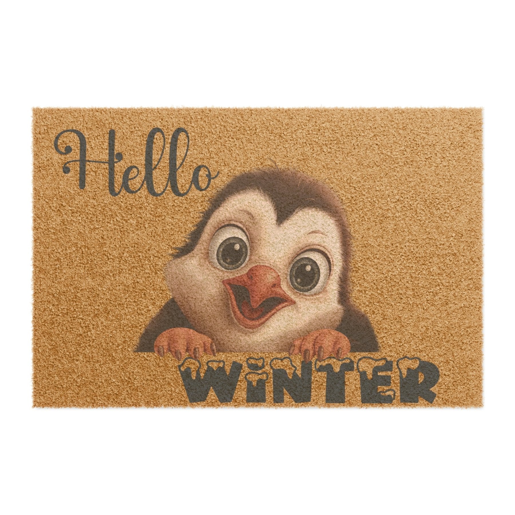 Doormat, Door Mat, Penguin, Winter, Hello Winter Blue - Janlyn's Crafts