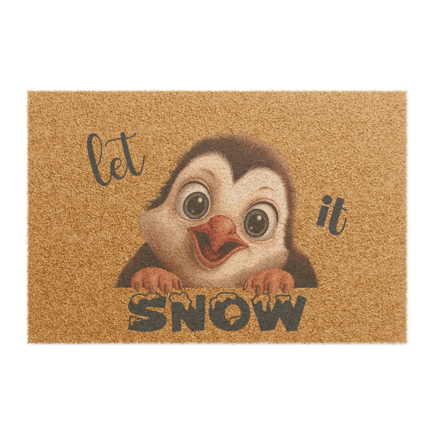 Doormat, Door Mat, Penguin, Winter, Let it Snow Blue - Janlyn's Crafts