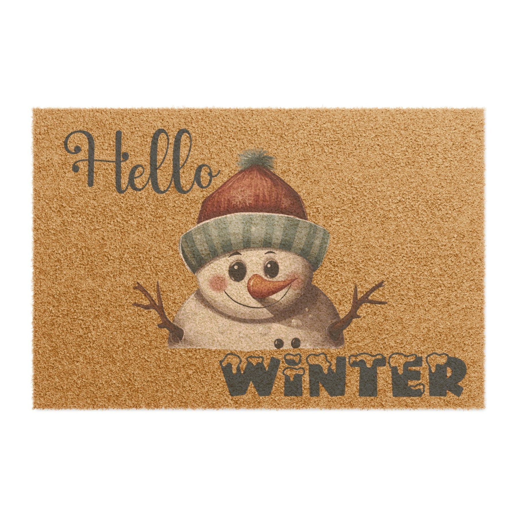 Doormat, Door Mat, Snowman, Winter, Hello Winter Blue, Snowman 4 - Janlyn's Crafts