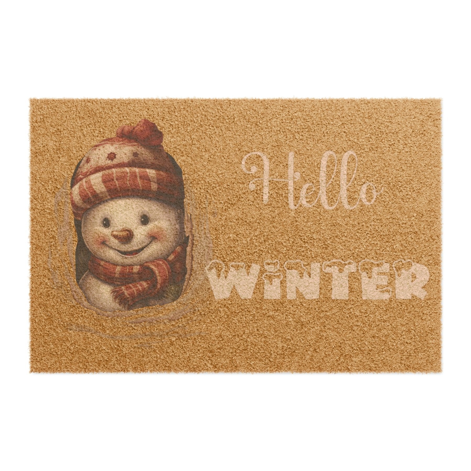 Doormat, Door Mat, Snowman, Winter, Hello Winter White, Snowman 3 - Janlyn's Crafts