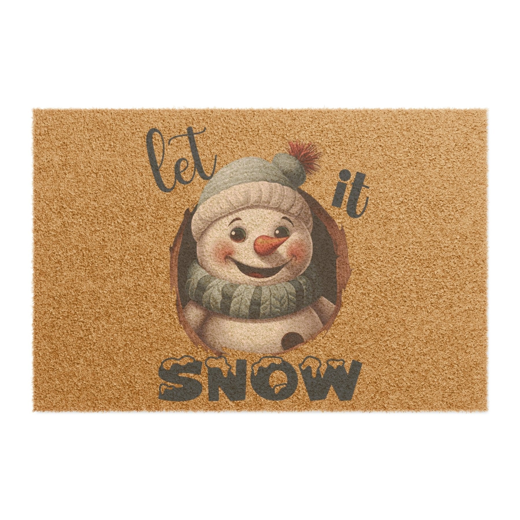 Doormat, Door Mat, Snowman, Winter, Let it Snow Blue 1, Snowman 1 - Janlyn's Crafts