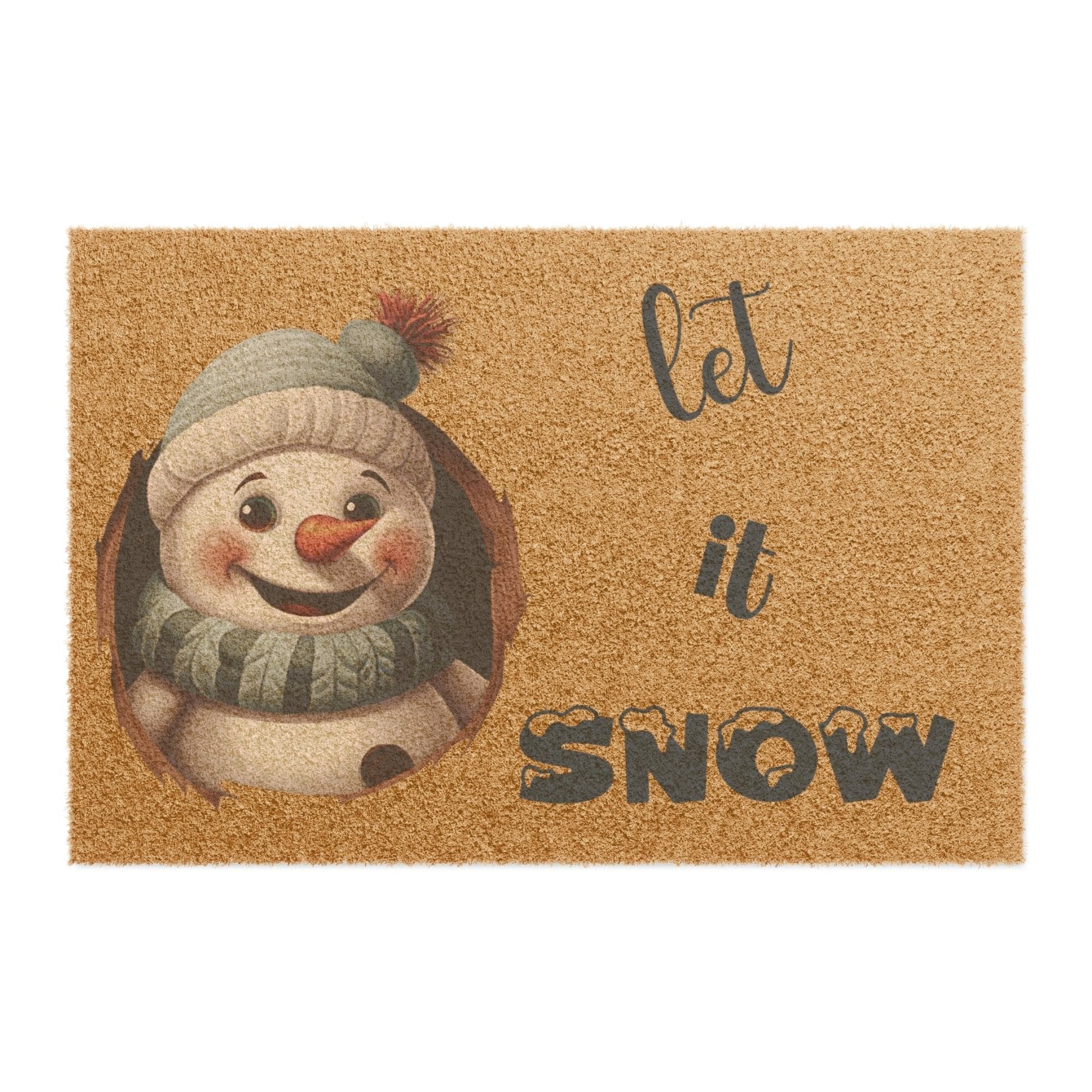 Doormat, Door Mat, Snowman, Winter, Let it Snow Blue 2, Snowman 1 - Janlyn's Crafts