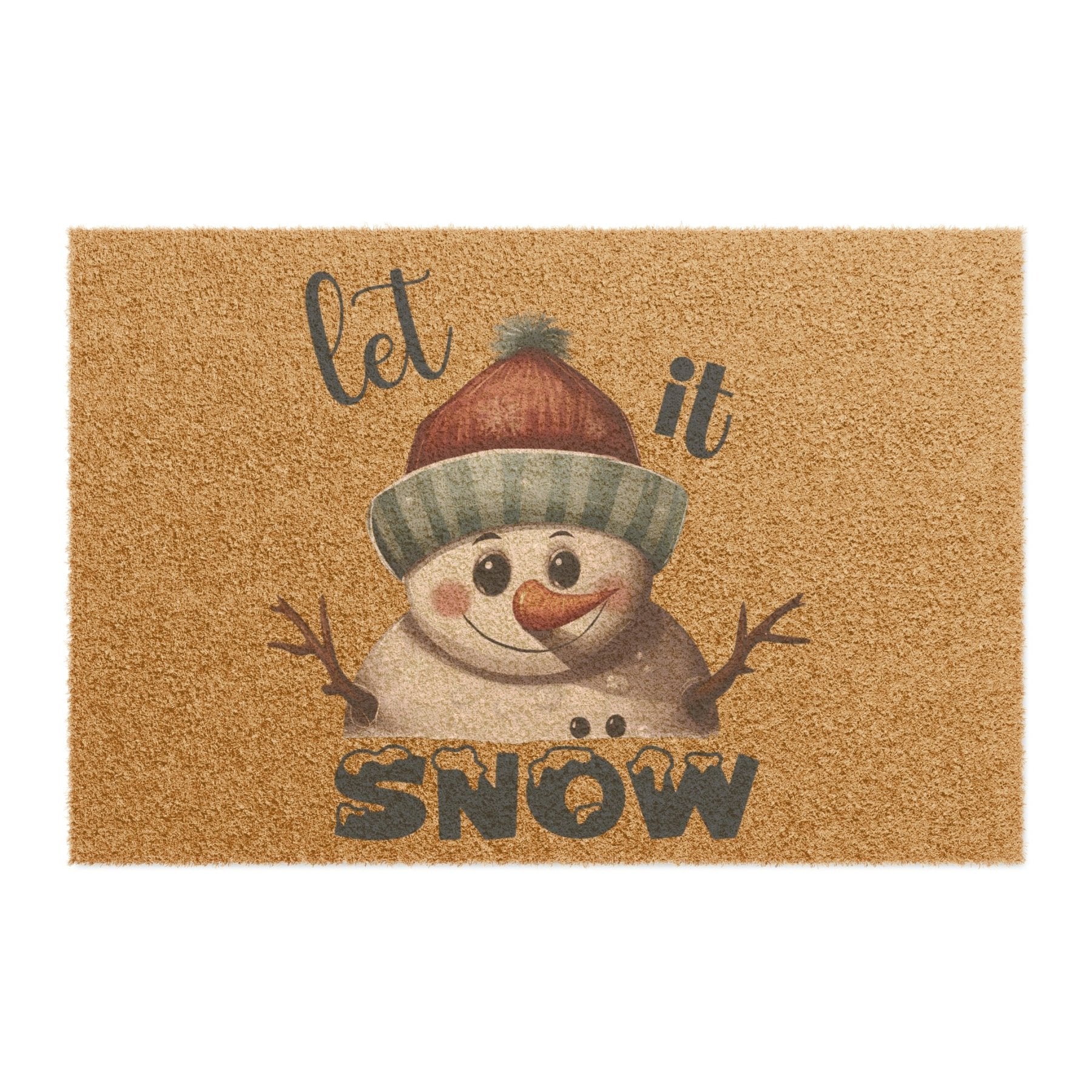 Doormat, Door Mat, Snowman, Winter, Let it Snow Blue, Snowman 4 - Janlyn's Crafts