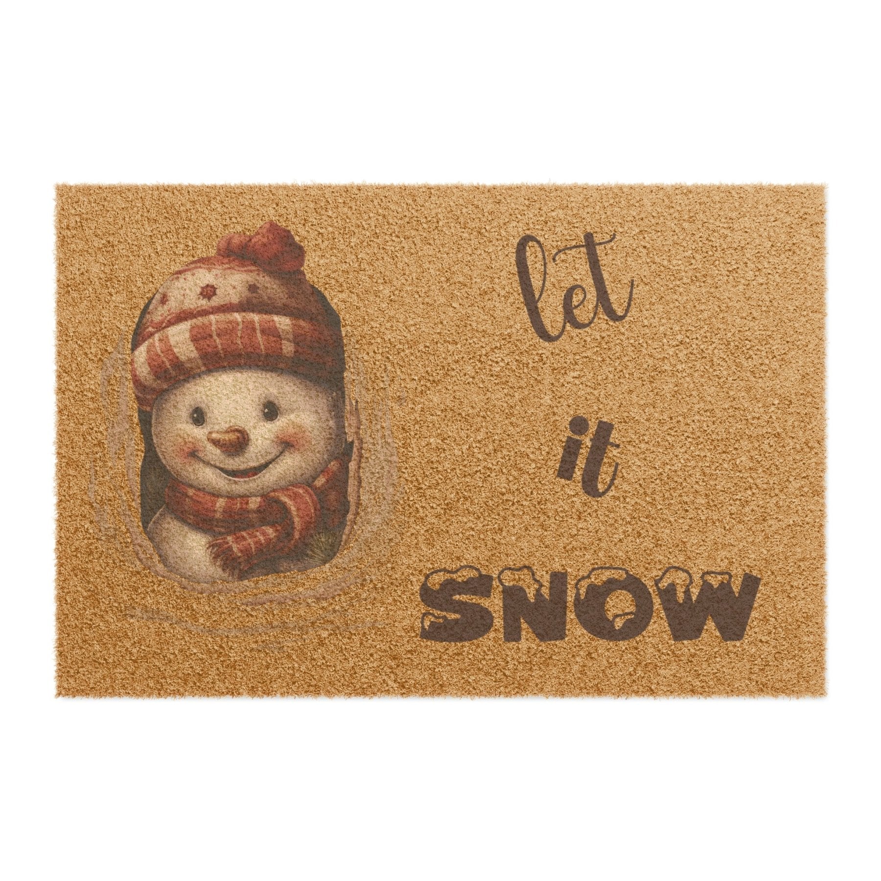 Doormat, Door Mat, Snowman, Winter, Let it Snow Brown 2, Snowman 3 - Janlyn's Crafts