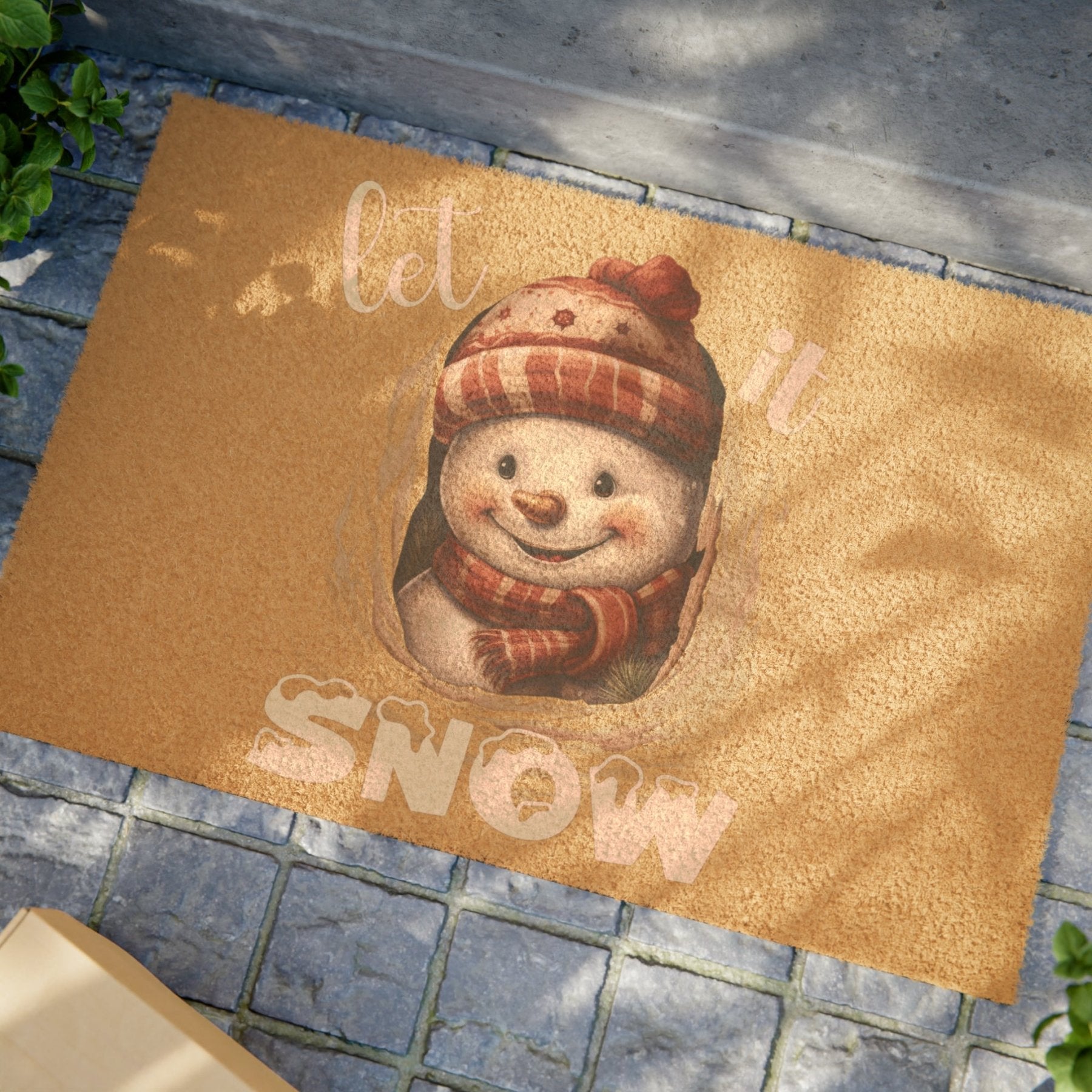 Doormat, Door Mat, Snowman, Winter, Let it Snow White 1, Snowman 3 - Janlyn's Crafts