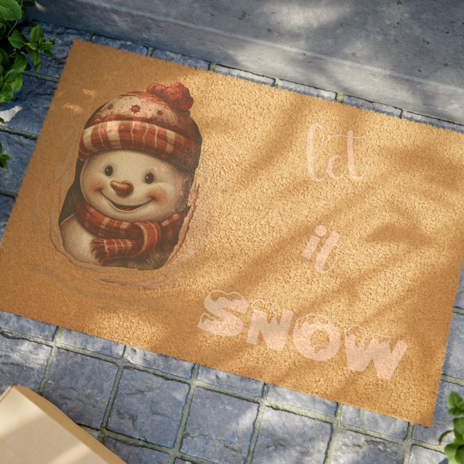 Doormat, Door Mat, Snowman, Winter, Let it Snow White 2, Snowman 3 - Janlyn's Crafts