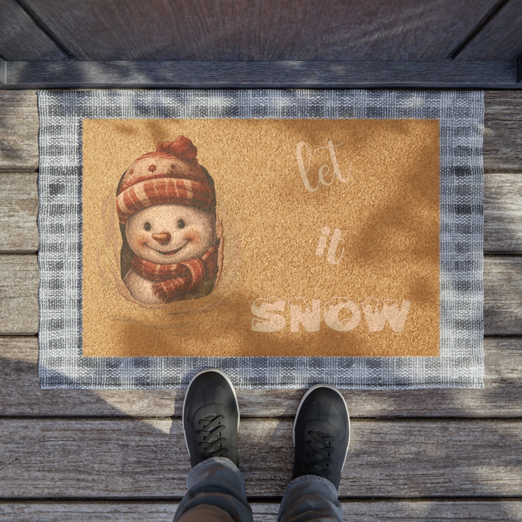 Doormat, Door Mat, Snowman, Winter, Let it Snow White 2, Snowman 3 - Janlyn's Crafts