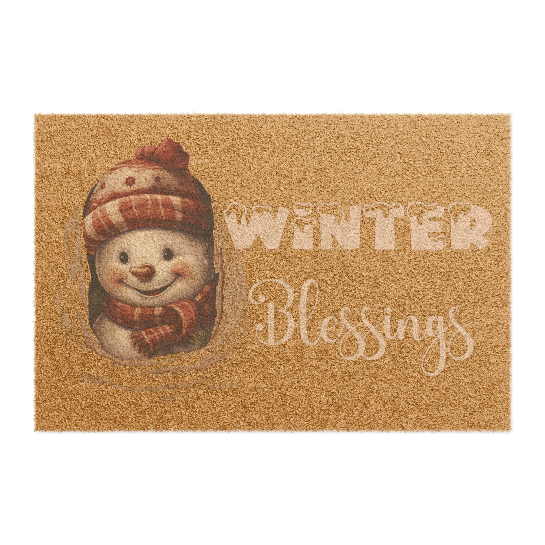 Doormat, Door Mat, Snowman, Winter, Winter Blessings White, Snowman 3 - Janlyn's Crafts