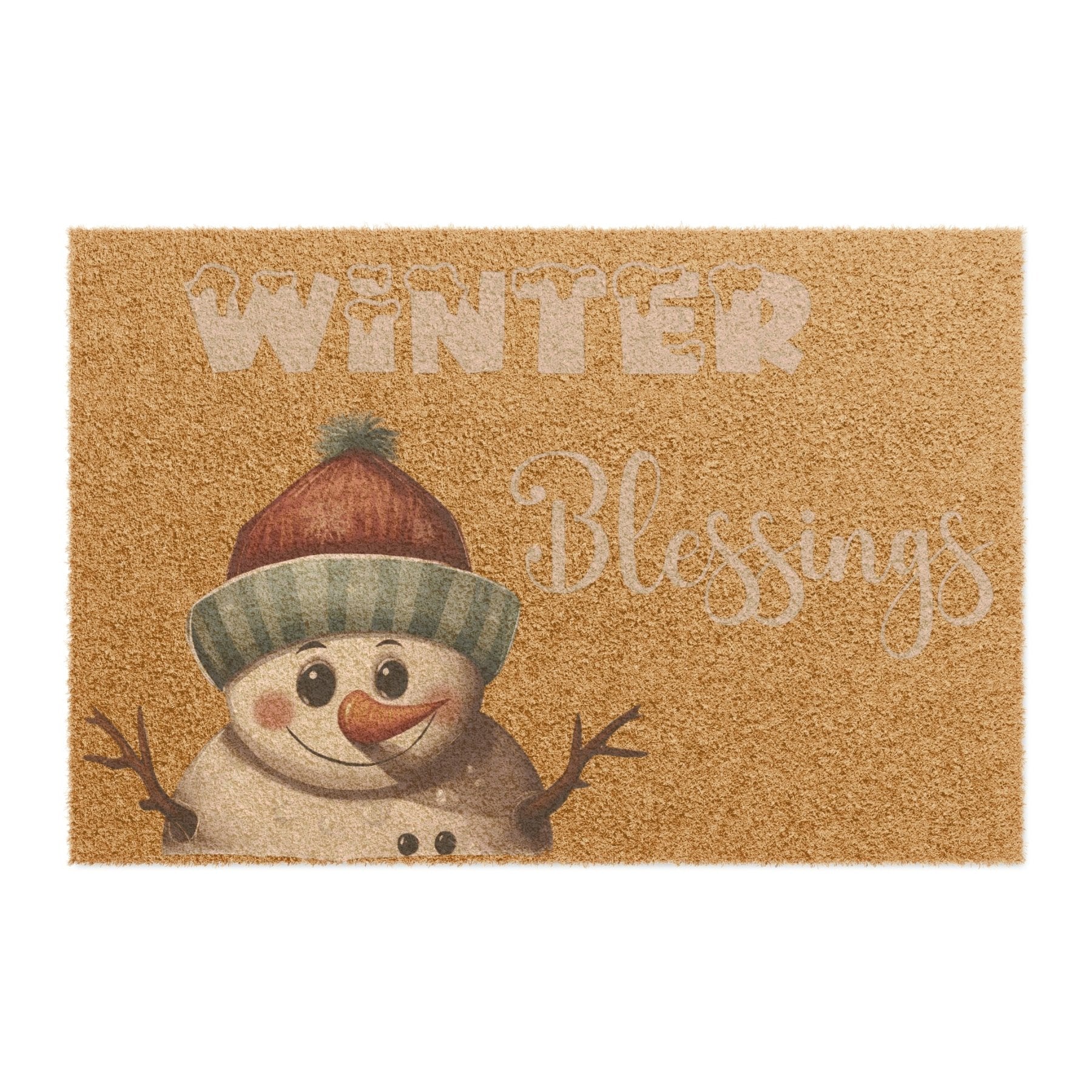 Doormat, Door Mat, Snowman, Winter, Winter Blessings White, Snowman 4 - Janlyn's Crafts