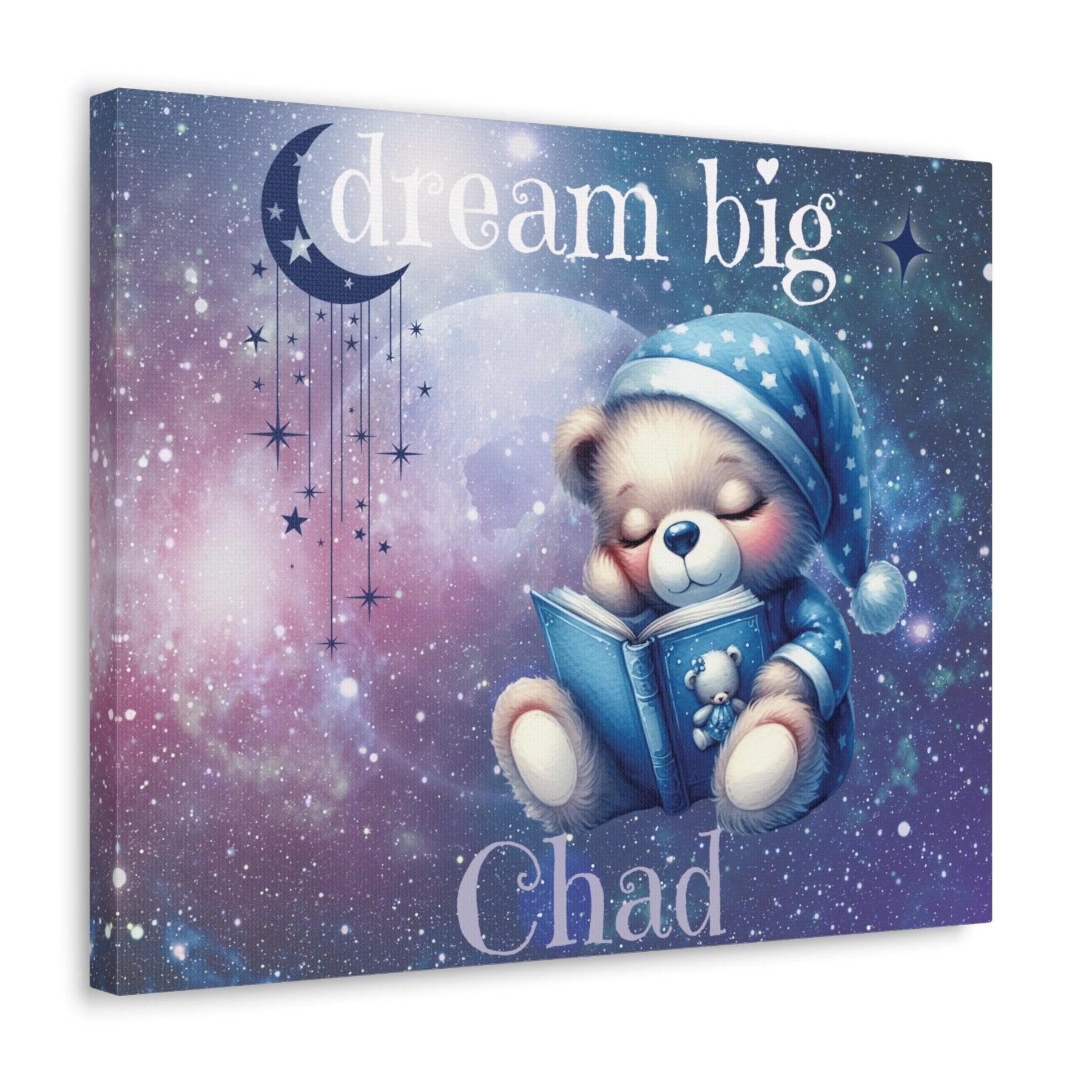 Dream Big, Personalized Sleeping Bear, Blue - Janlyn's Crafts