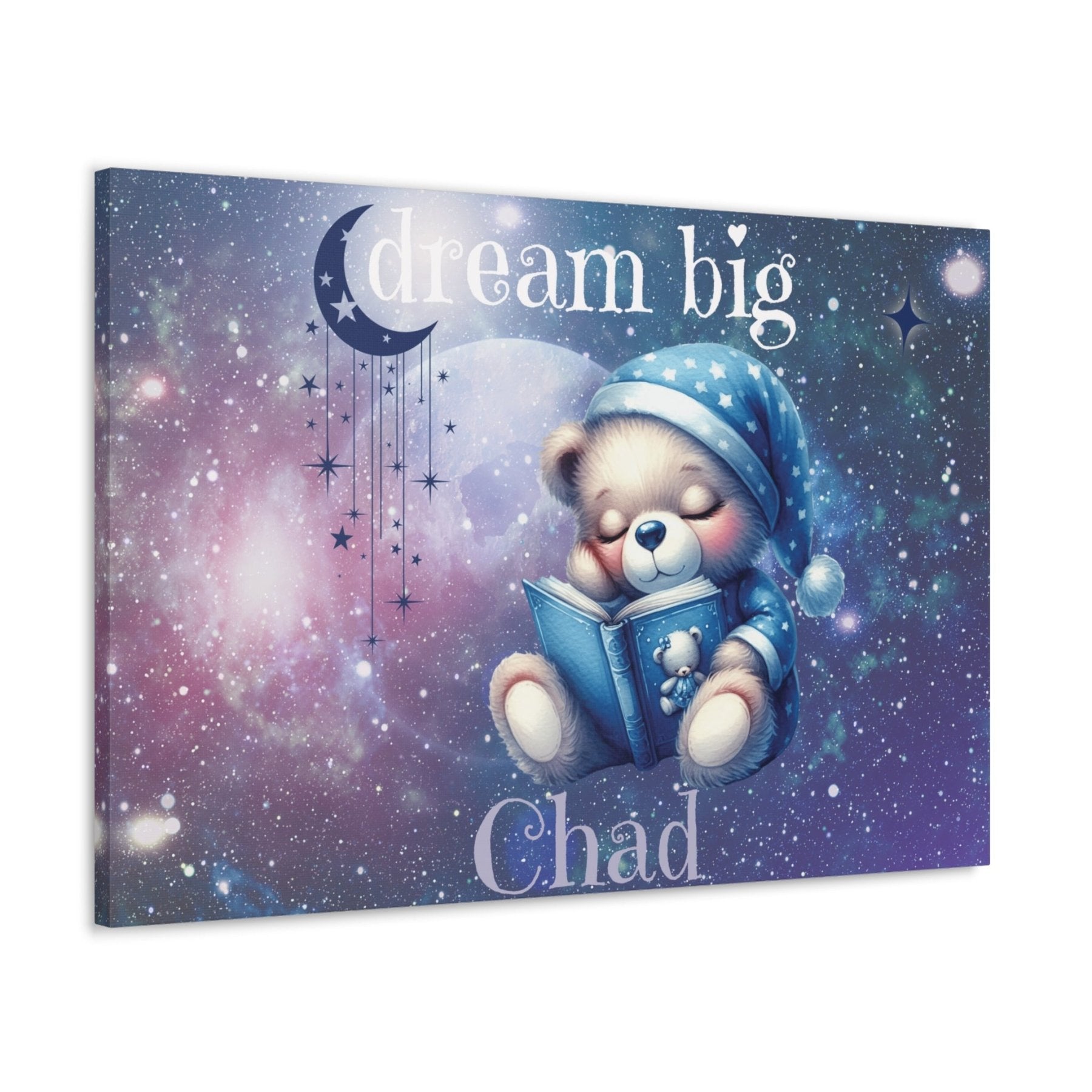 Dream Big, Personalized Sleeping Bear, Blue - Janlyn's Crafts