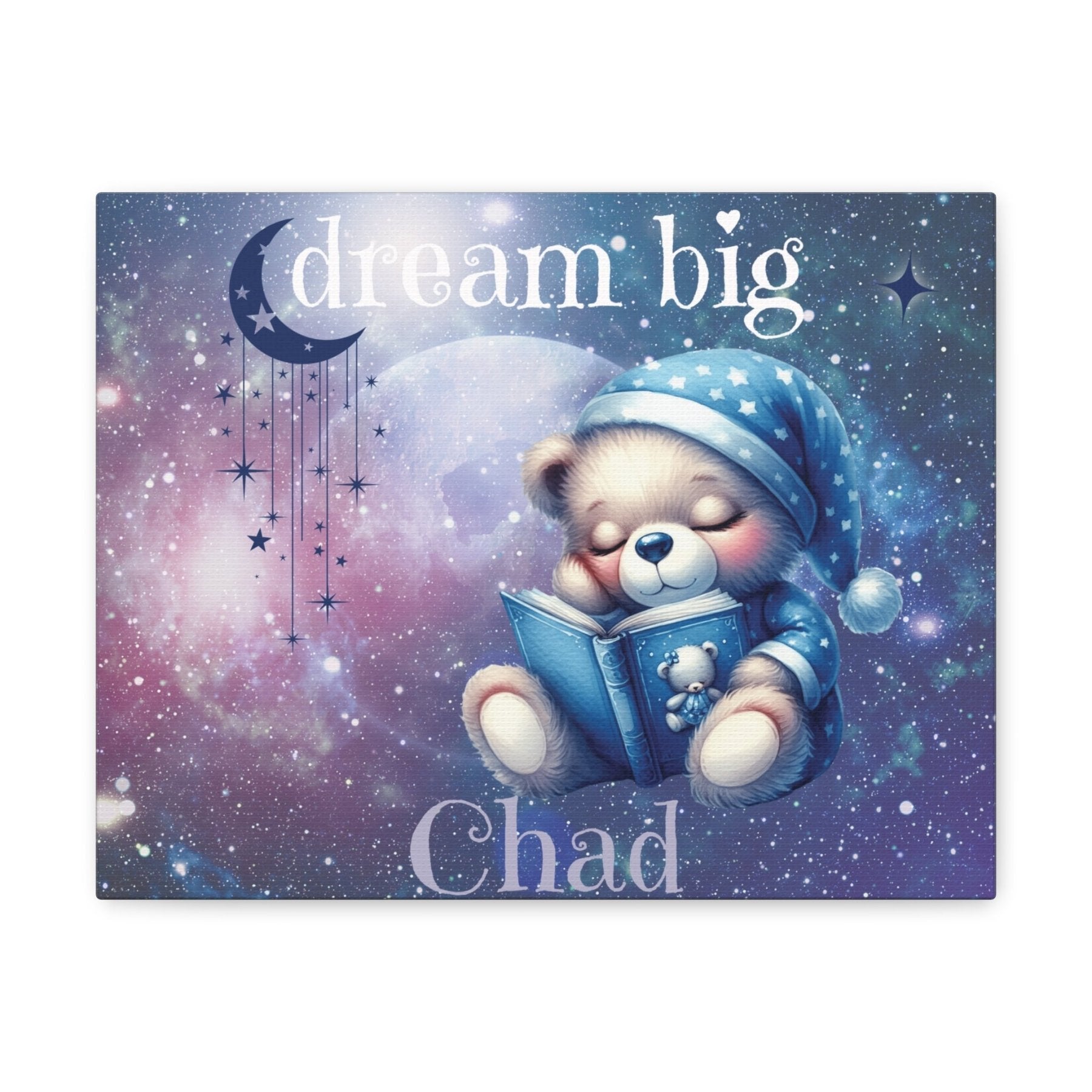 Dream Big, Personalized Sleeping Bear, Blue - Janlyn's Crafts