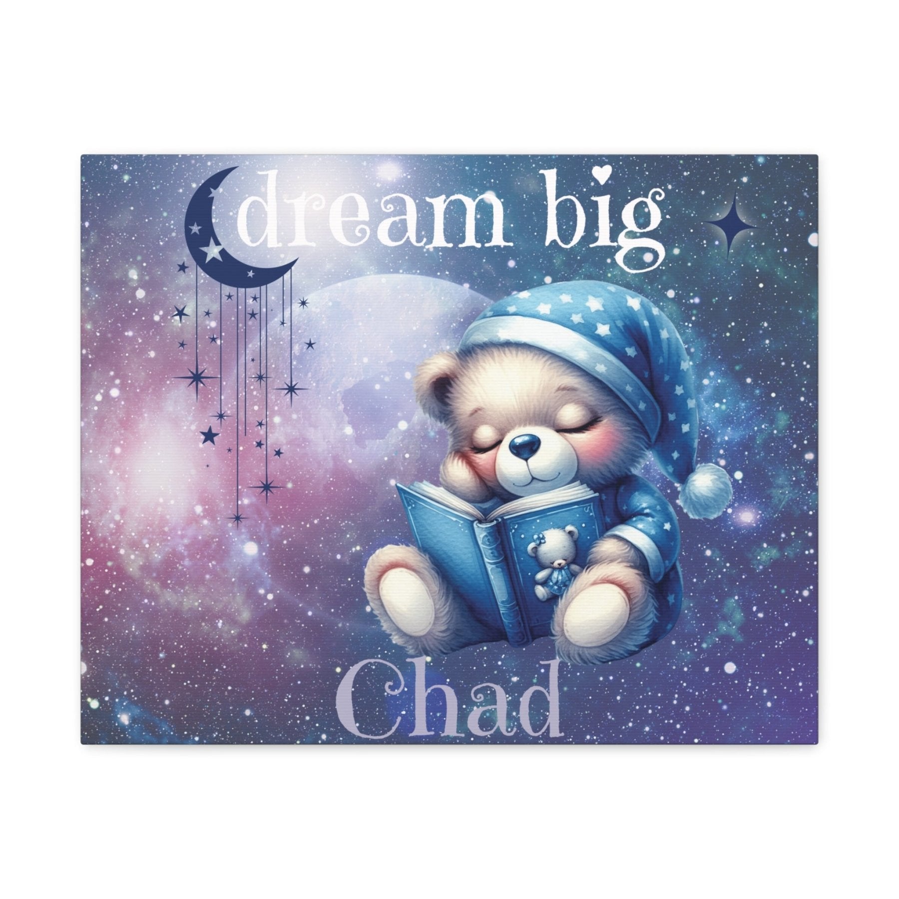 Dream Big, Personalized Sleeping Bear, Blue - Janlyn's Crafts