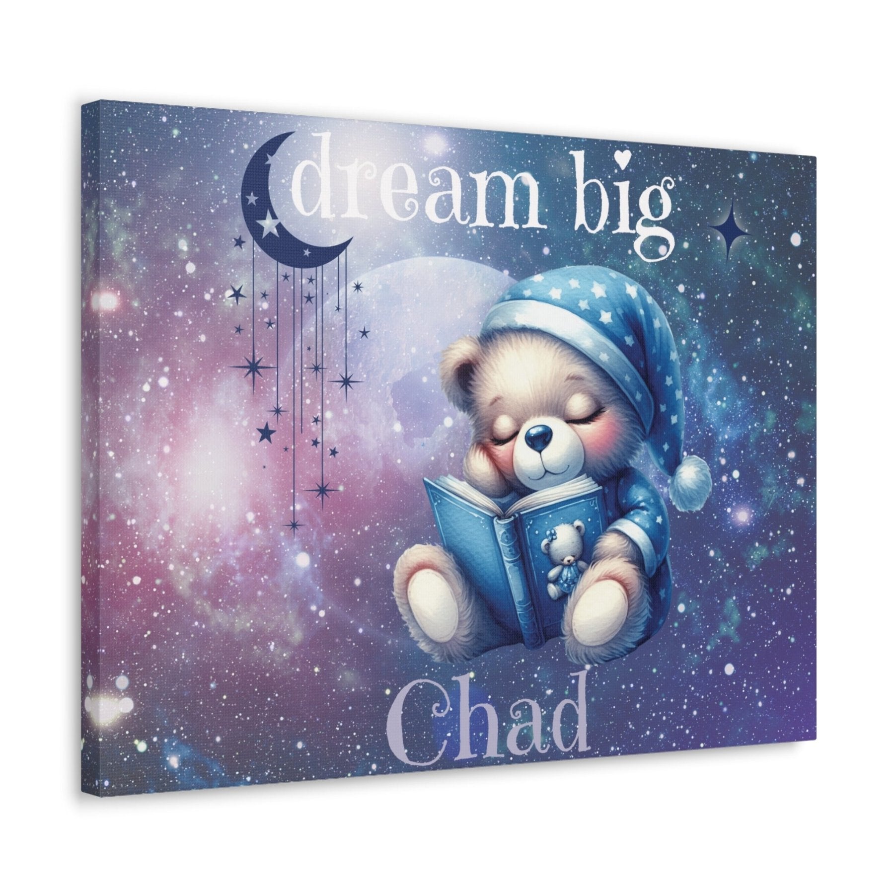 Dream Big, Personalized Sleeping Bear, Blue - Janlyn's Crafts