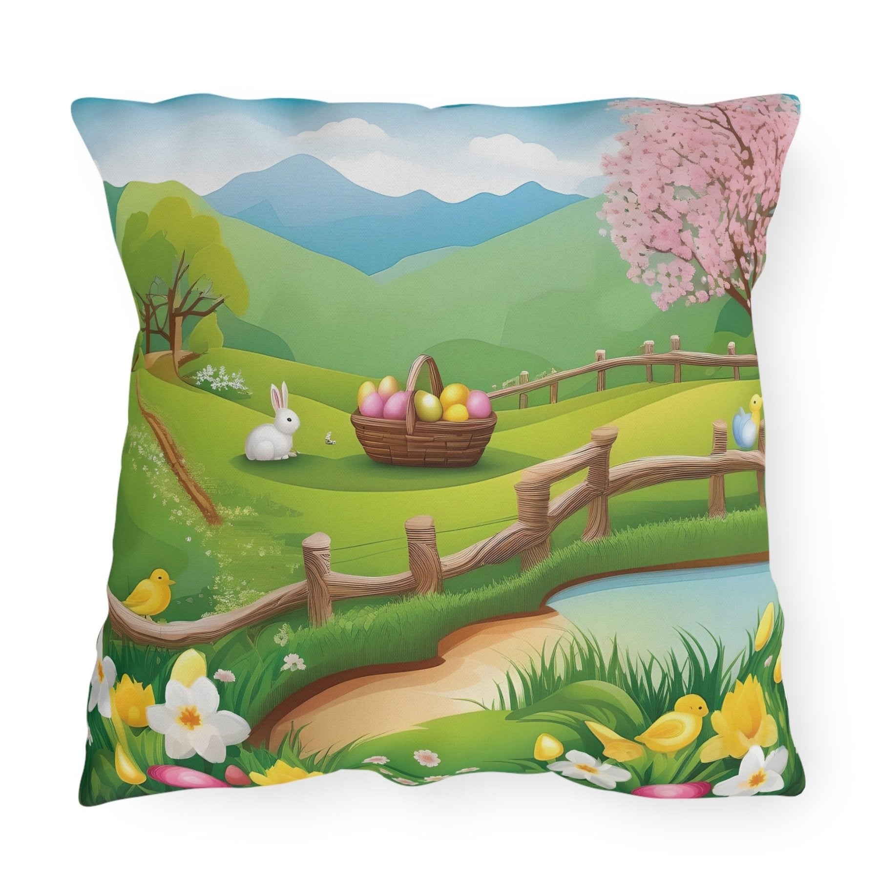 Easter Scene Outdoor Pillow, Qty 1, (11) - Janlyn's Crafts