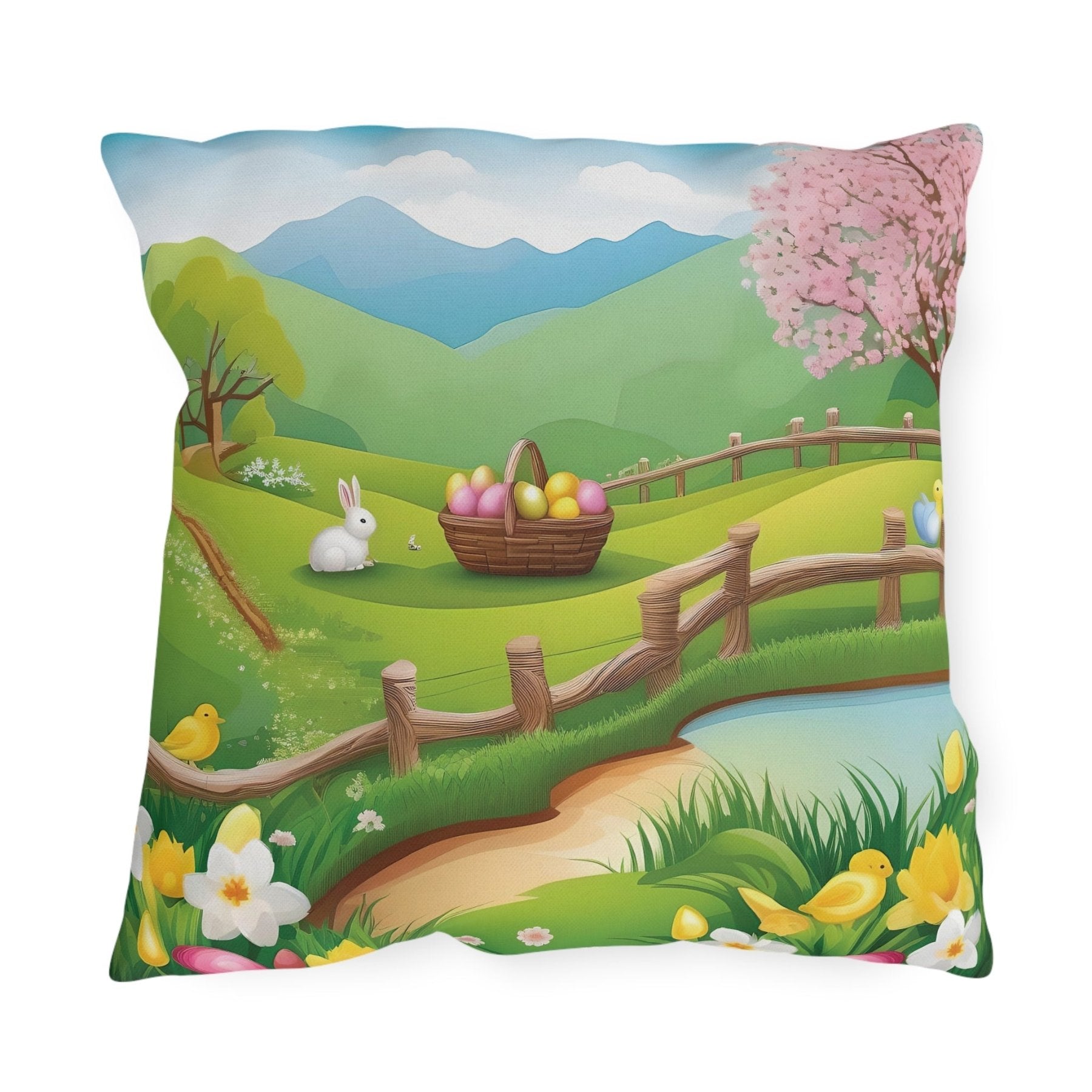 Easter Scene Outdoor Pillow, Qty 1, (11) - Janlyn's Crafts