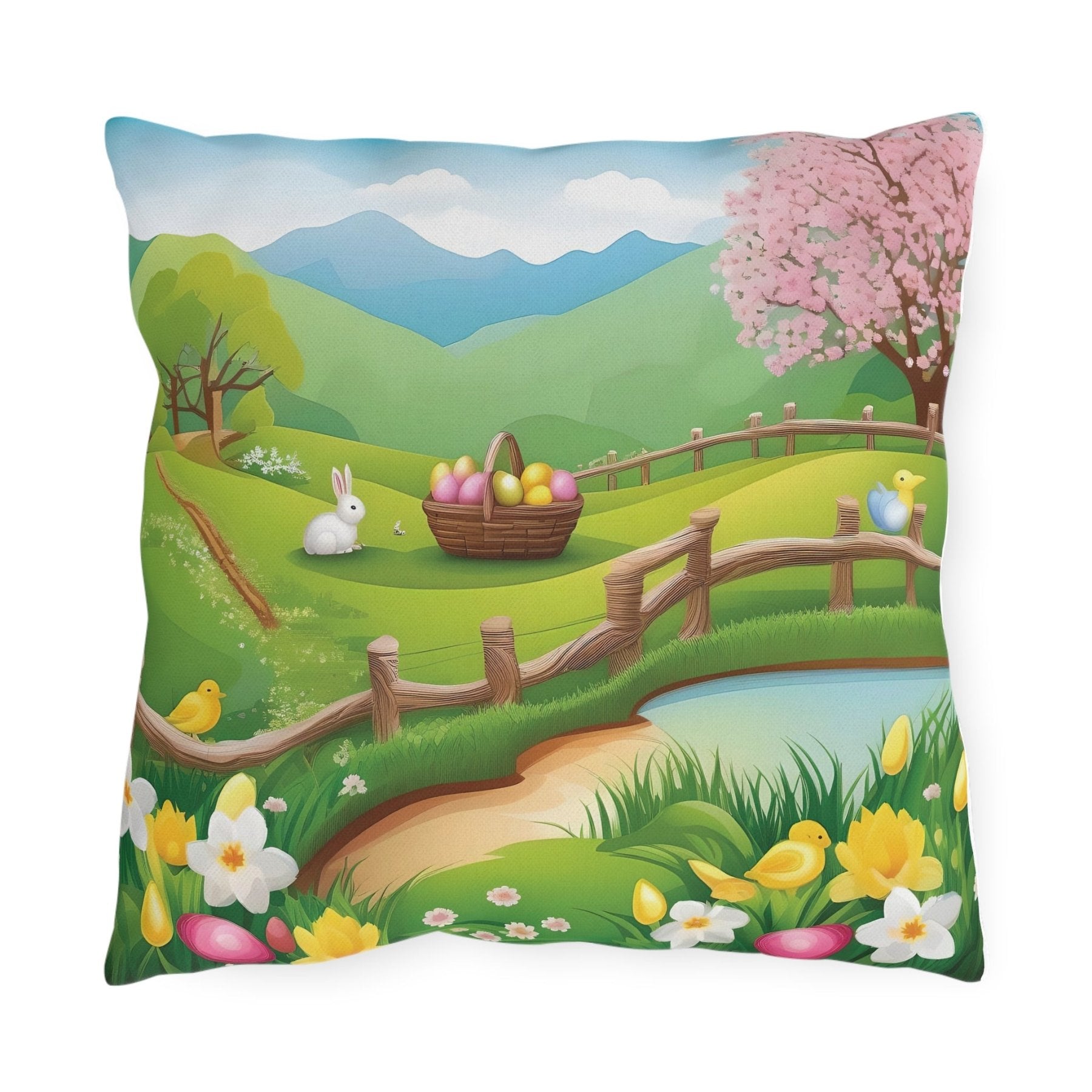 Easter Scene Outdoor Pillow, Qty 1, (11) - Janlyn's Crafts