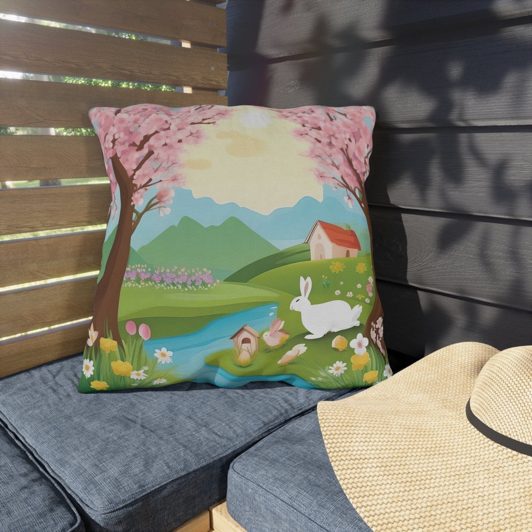 Easter Scene Outdoor Pillow, Qty 1, (12) - Janlyn's Crafts