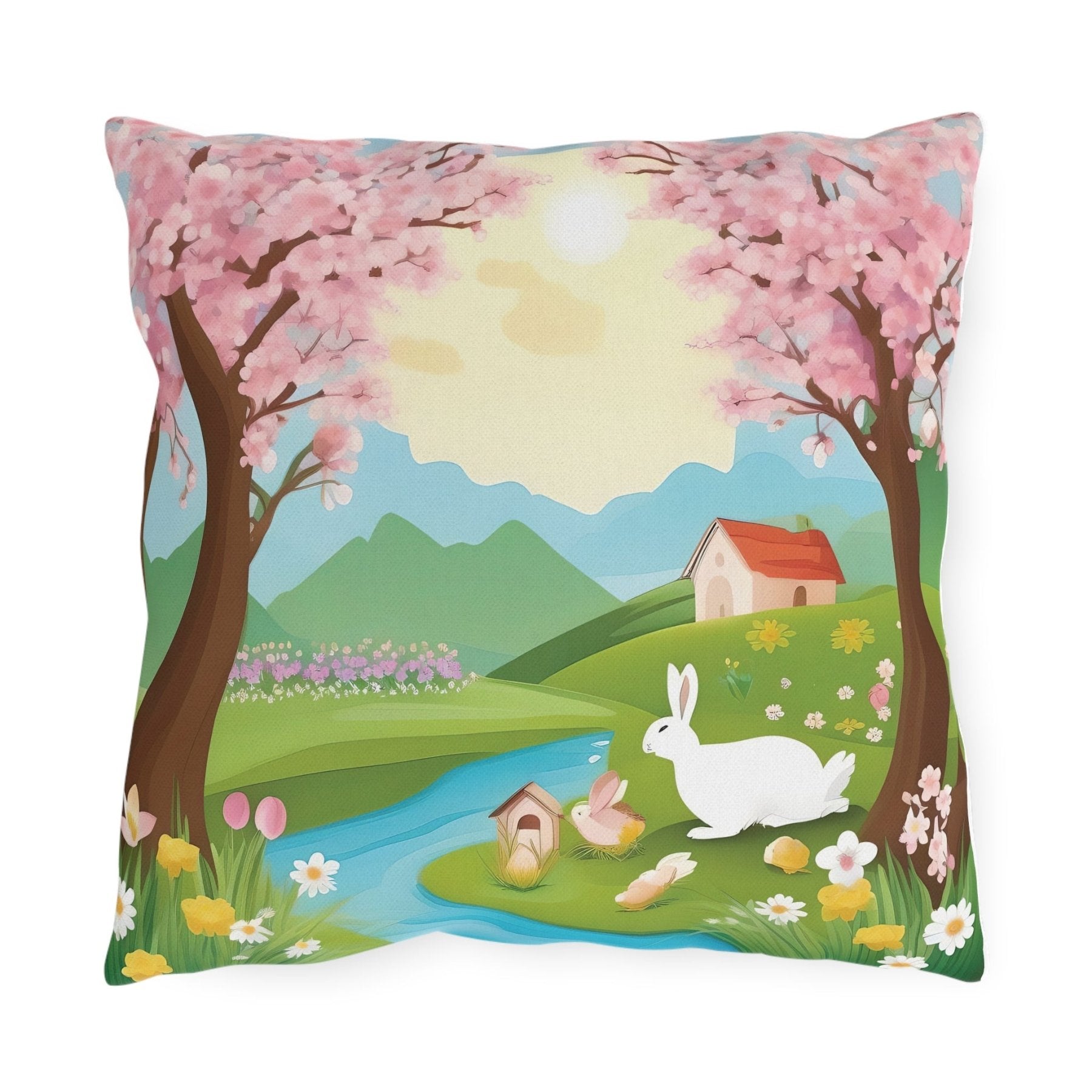 Easter Scene Outdoor Pillow, Qty 1, (12) - Janlyn's Crafts