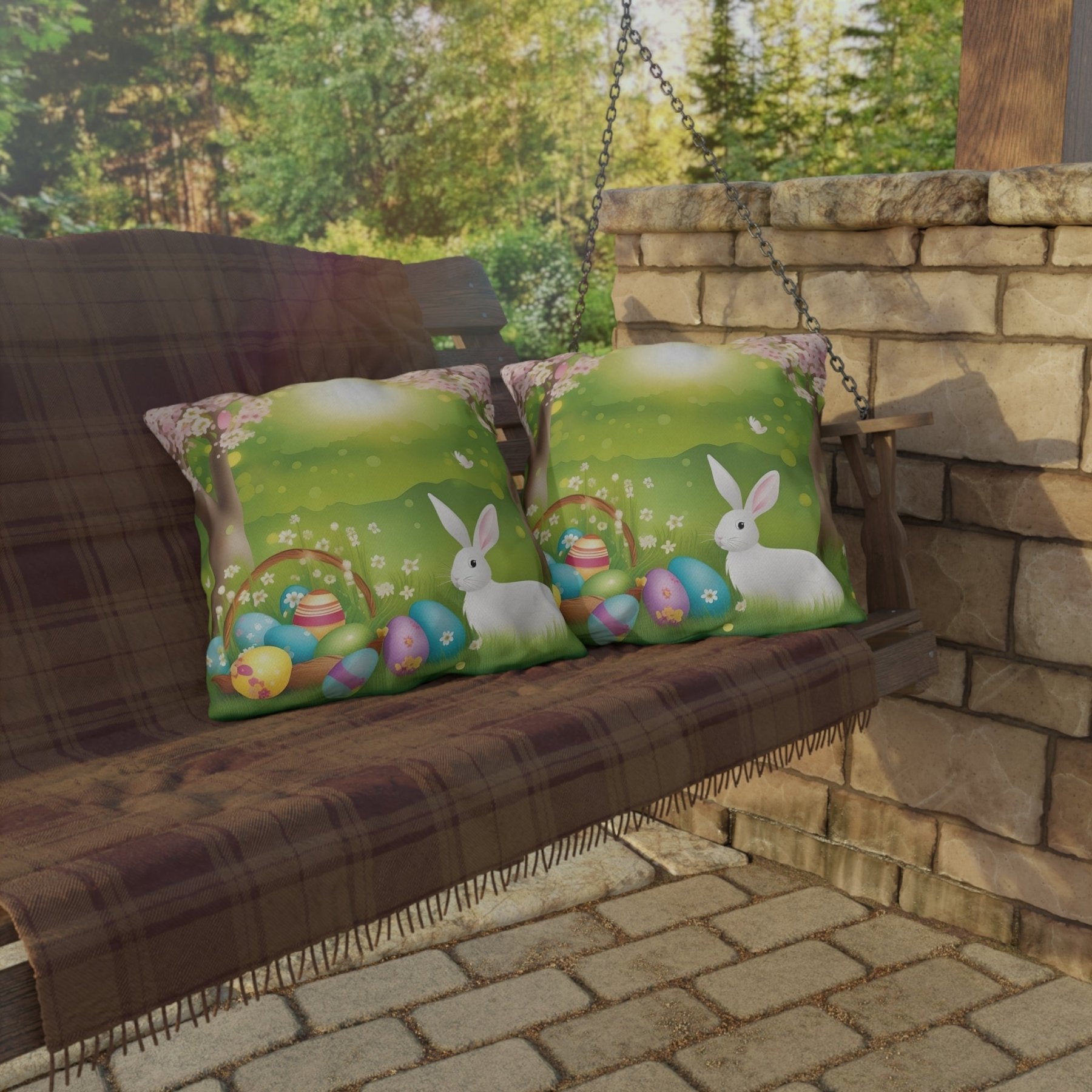 Easter Scene Outdoor Pillow, Qty 1, (5) - Janlyn's Crafts