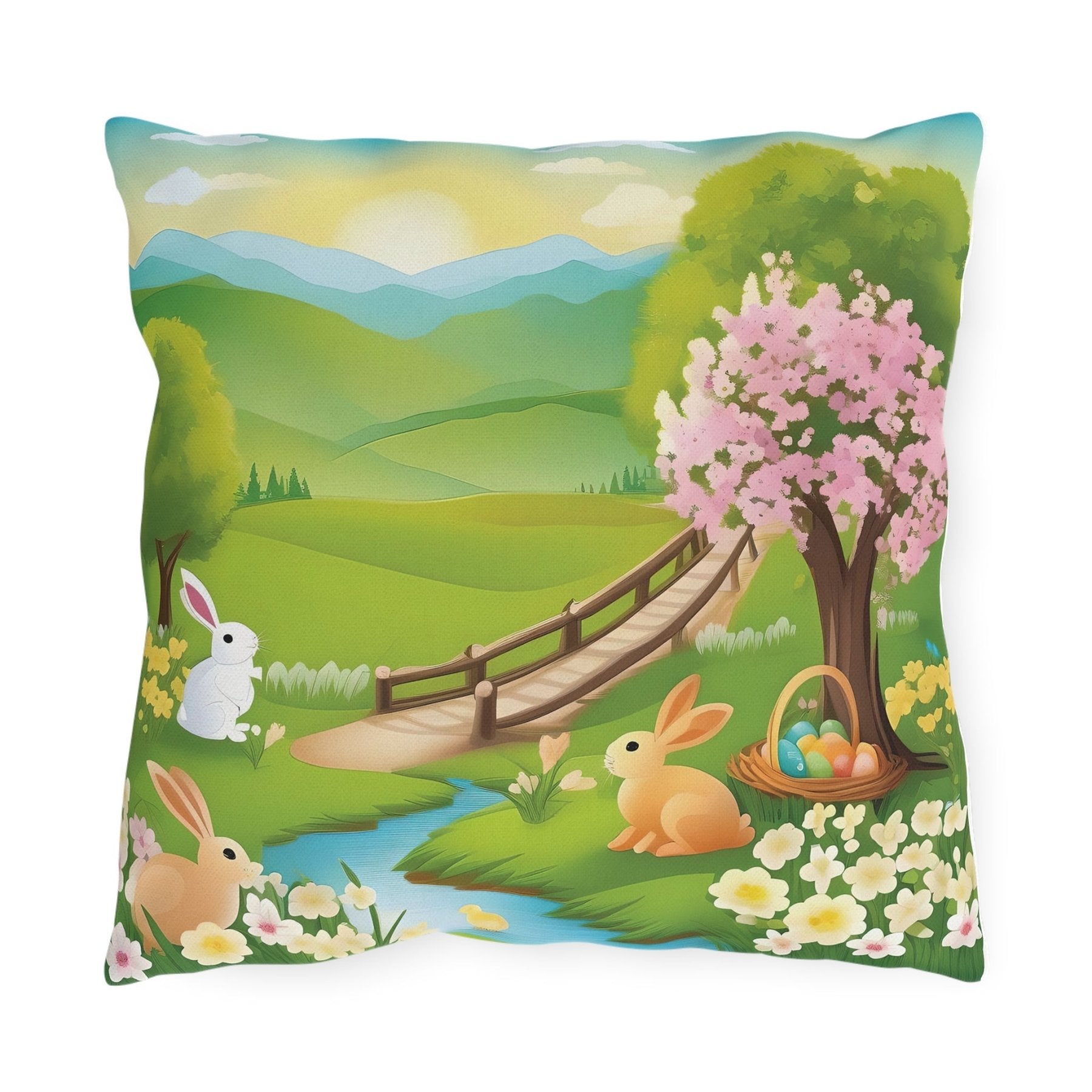 Easter Scene Outdoor Pillow, Qty 1, (6) - Janlyn's Crafts