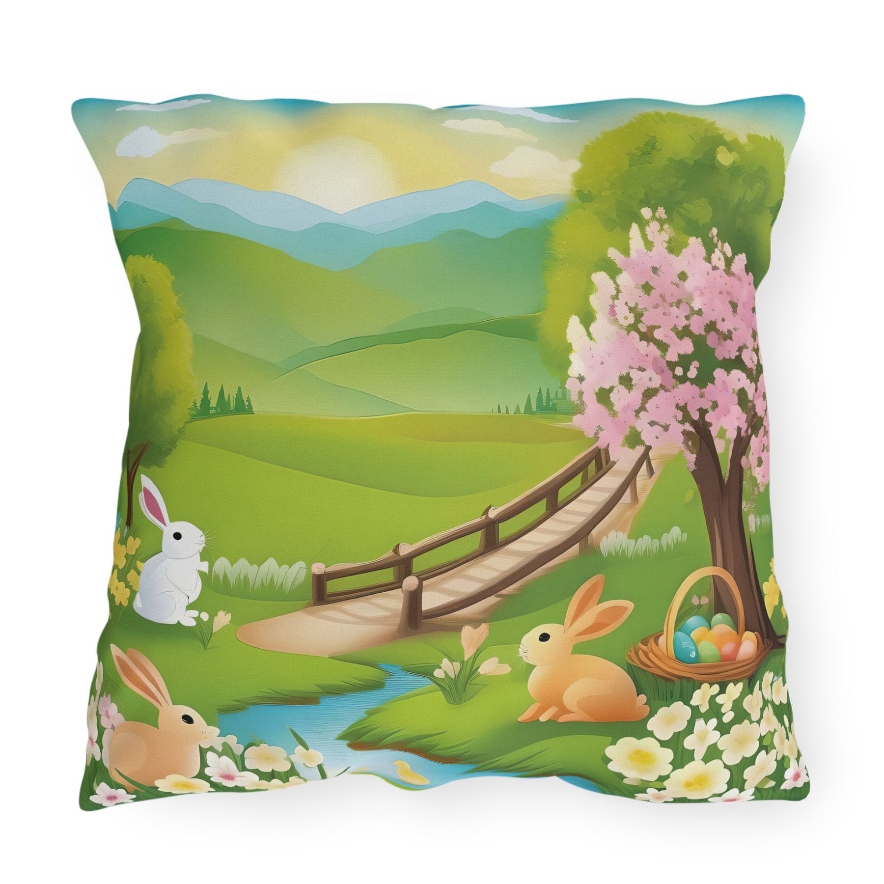 Easter Scene Outdoor Pillow, Qty 1, (6) - Janlyn's Crafts