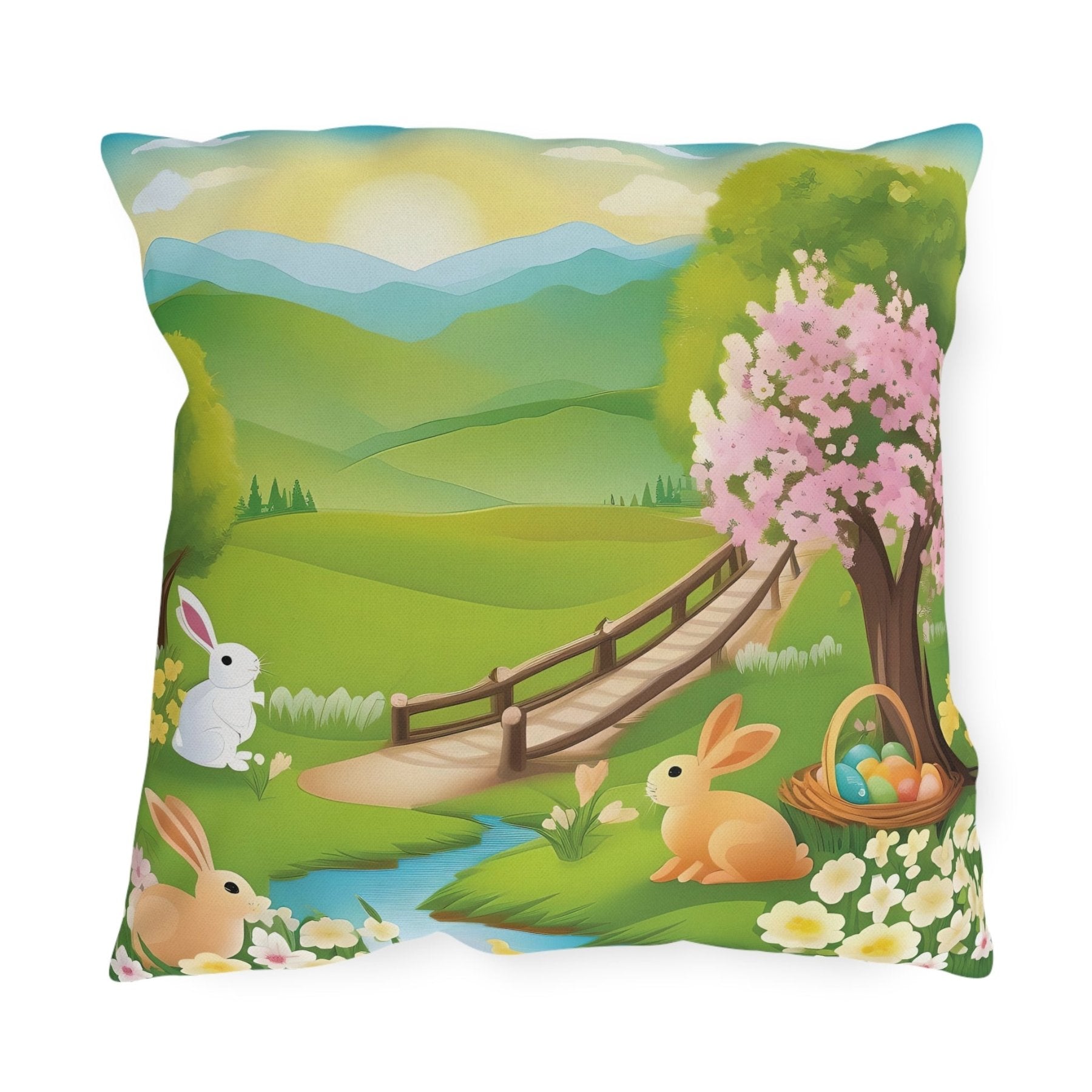 Easter Scene Outdoor Pillow, Qty 1, (6) - Janlyn's Crafts