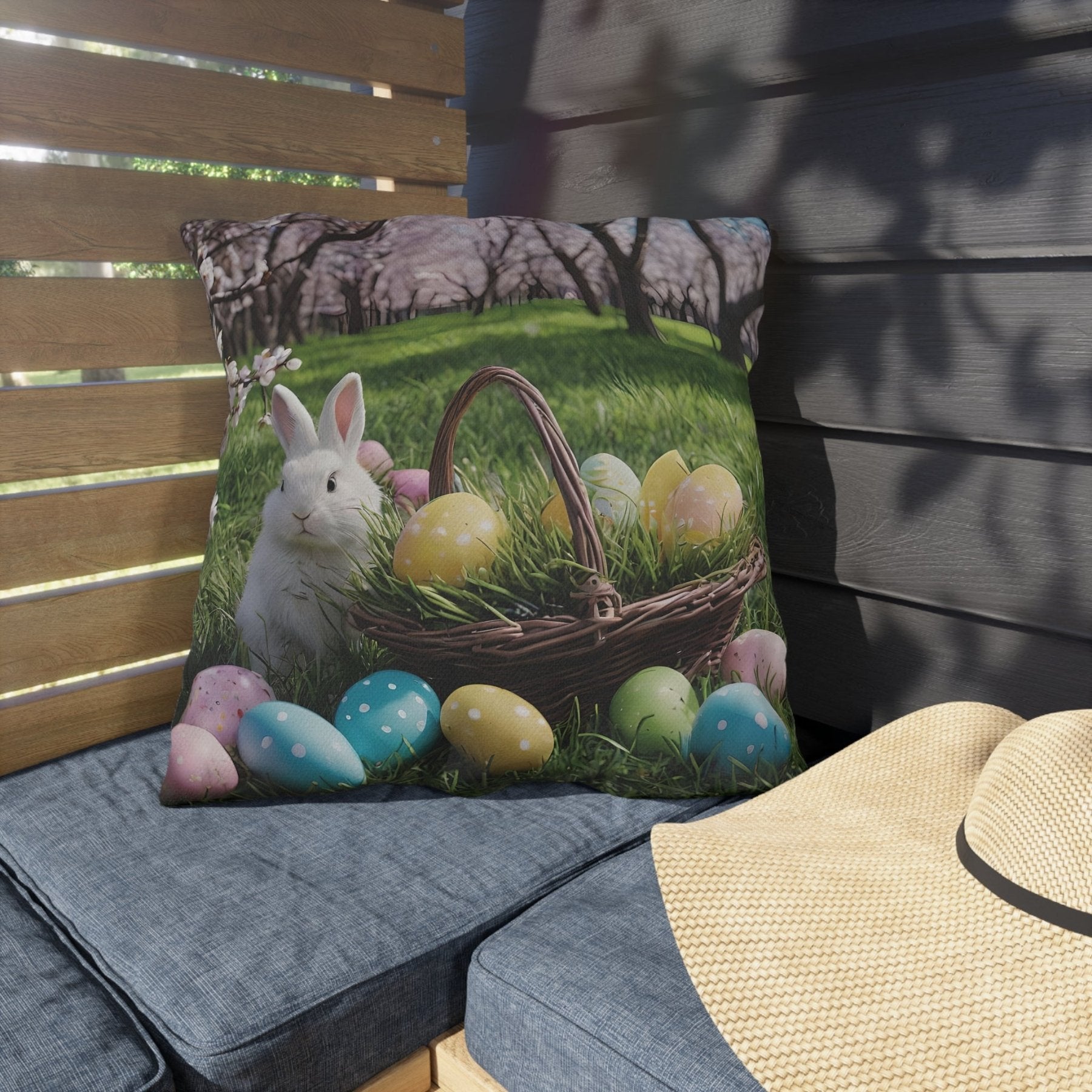 Easter Scene Outdoor Pillow, Qty 1, (8) - Janlyn's Crafts