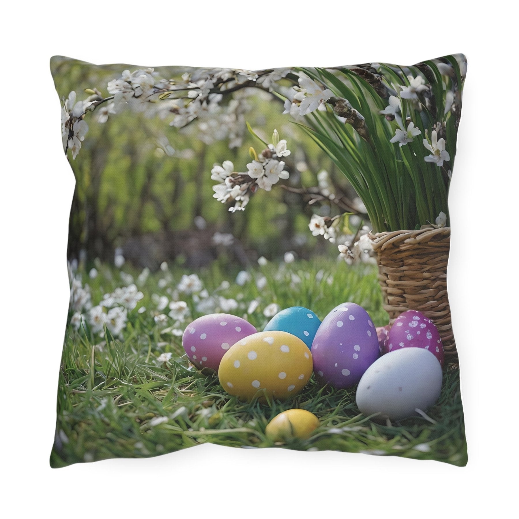 Easter Scene Outdoor Pillow, Qty 1, (9) - Janlyn's Crafts