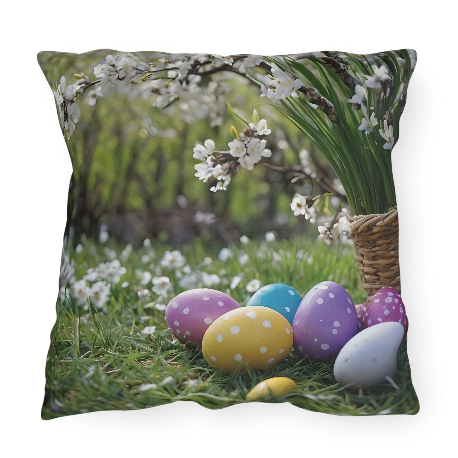 Easter Scene Outdoor Pillow, Qty 1, (9) - Janlyn's Crafts