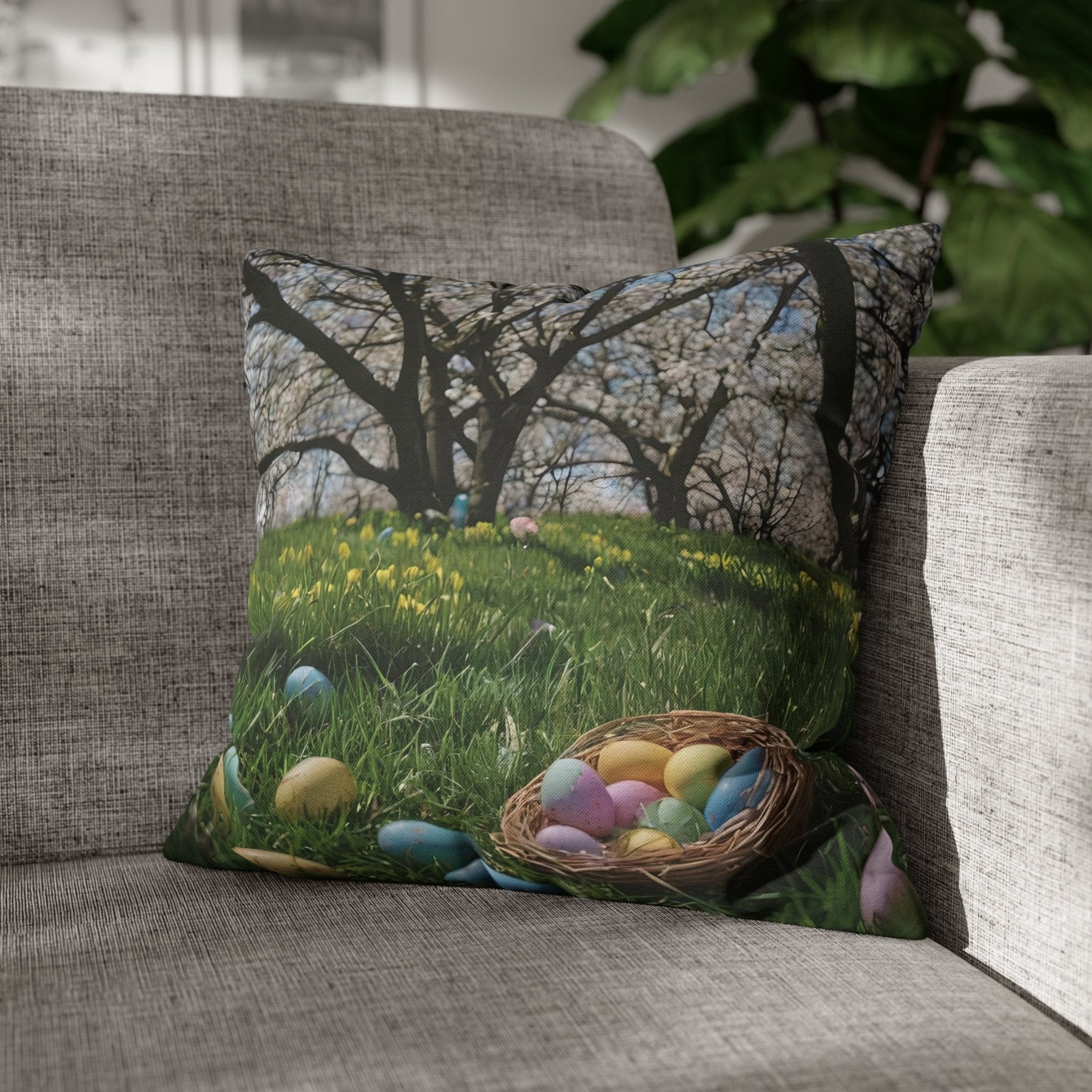 Easter Scene Throw Pillow Cover, Throw Pillow Case, Qty 1, (10) - Janlyn's Crafts