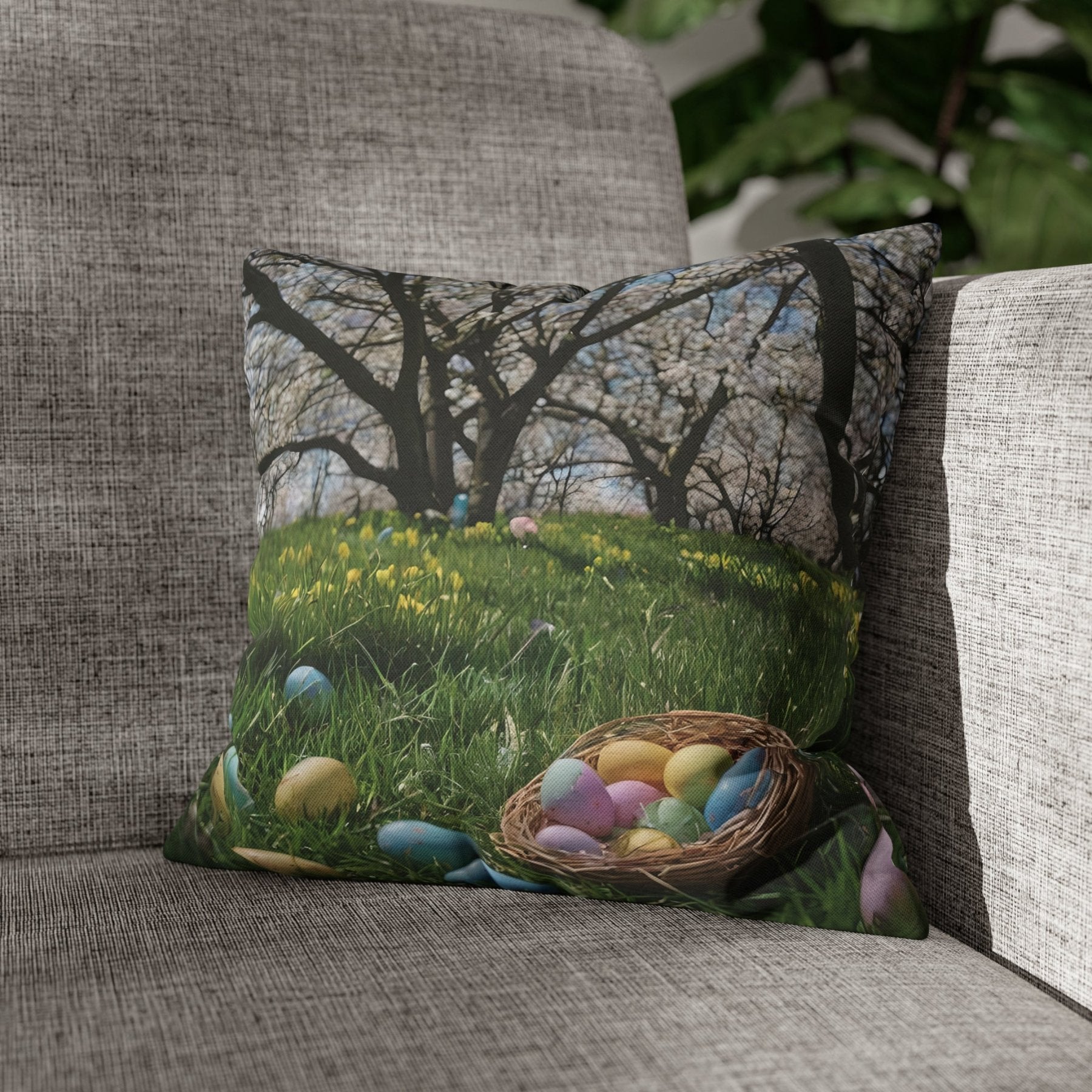 Easter Scene Throw Pillow Cover, Throw Pillow Case, Qty 1, (10) - Janlyn's Crafts