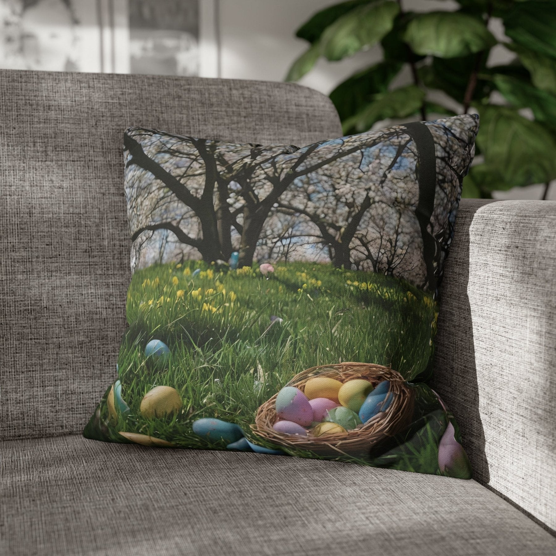 Easter Scene Throw Pillow Cover, Throw Pillow Case, Qty 1, (10) - Janlyn's Crafts